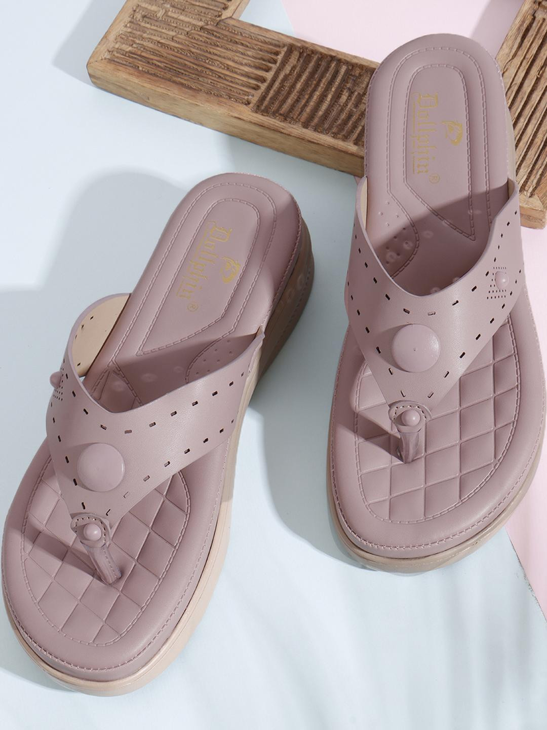 Dollphin Lavender PU Platform Heels