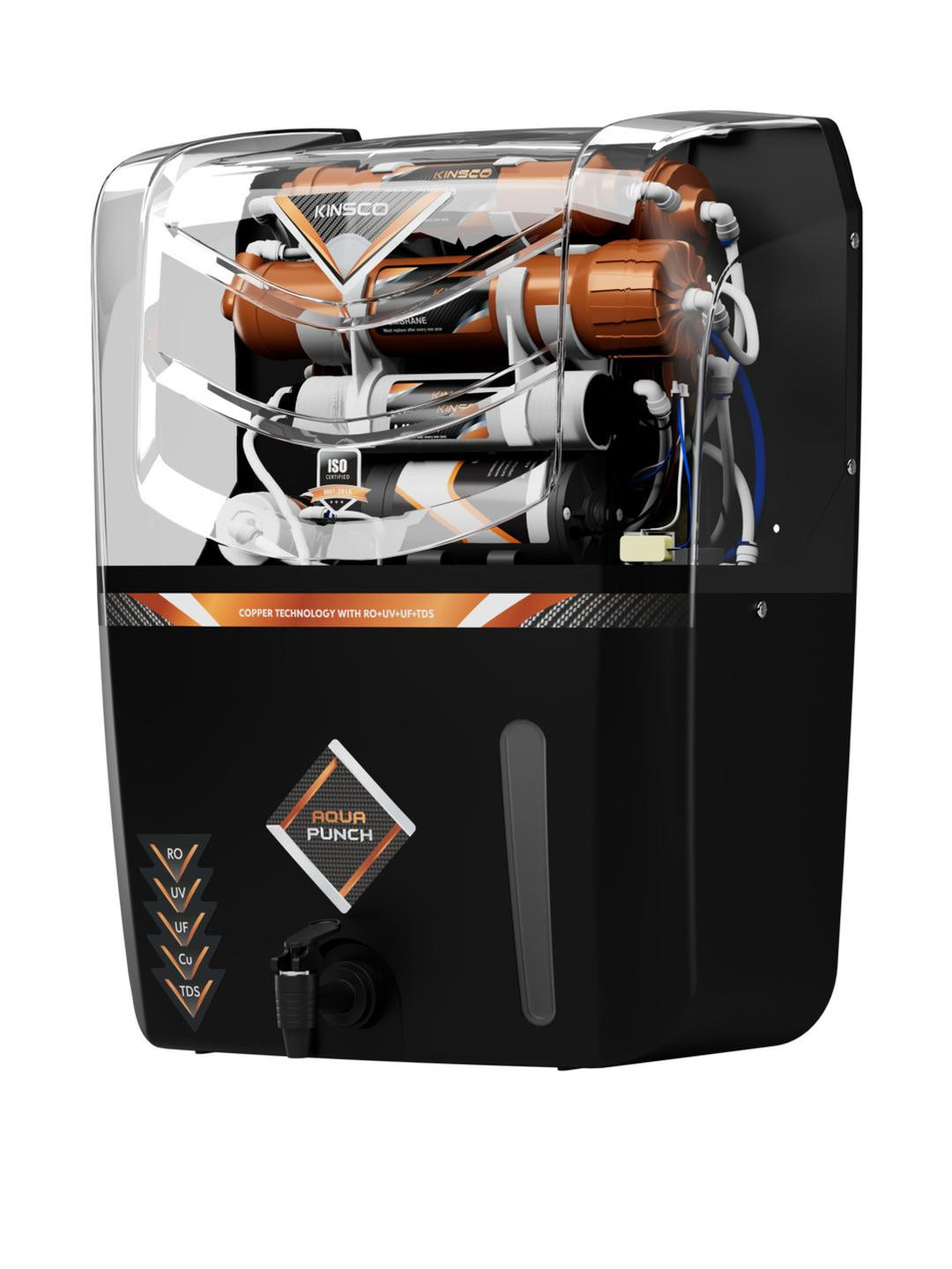 Kinsco Aqua Punch 15 Litre Copper + RO + UV + UF + TDS Adjuster Water Purifier