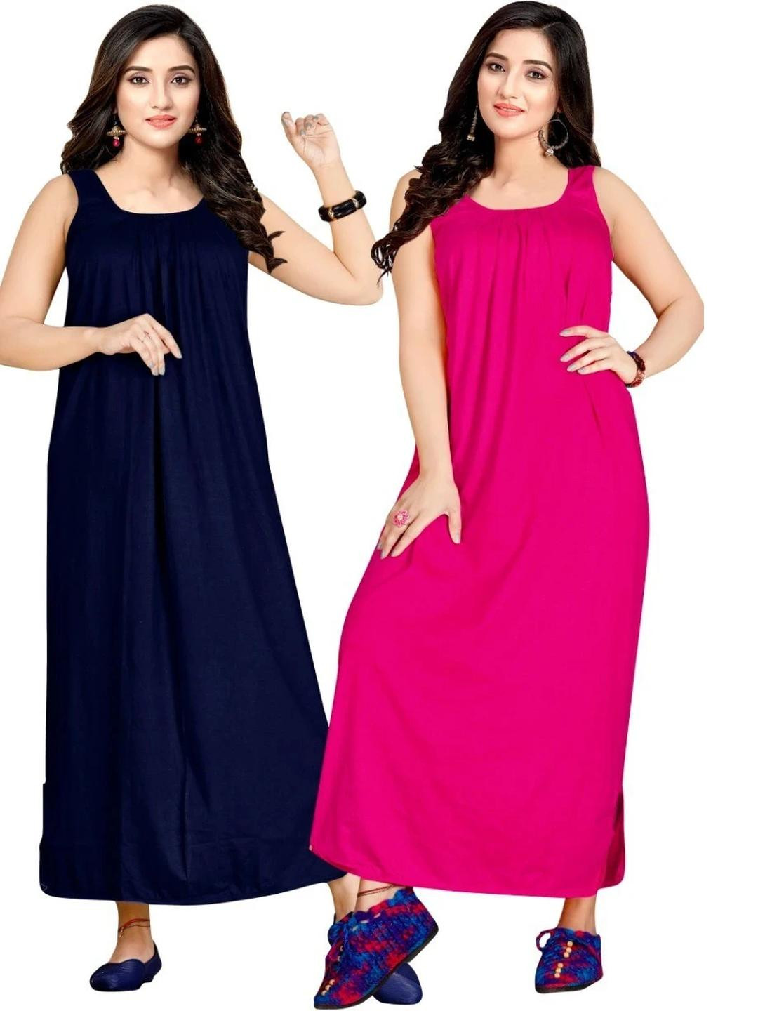 SAJATA Blue Pure Cotton Nightdress