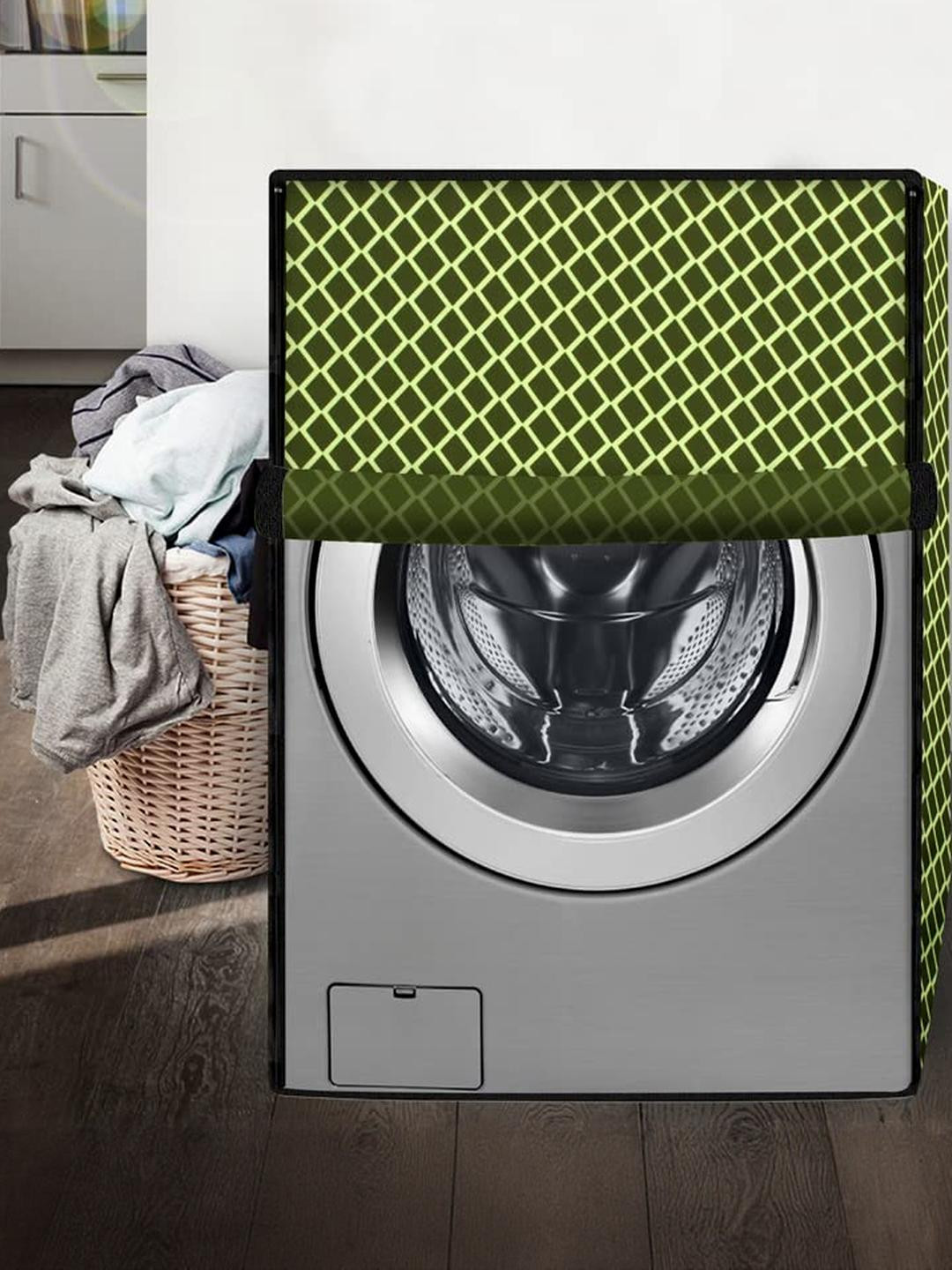 The Furnishing Tree Washing Machine Cover Check Military Compatible for LG 8 Kg Front Loading FHT12