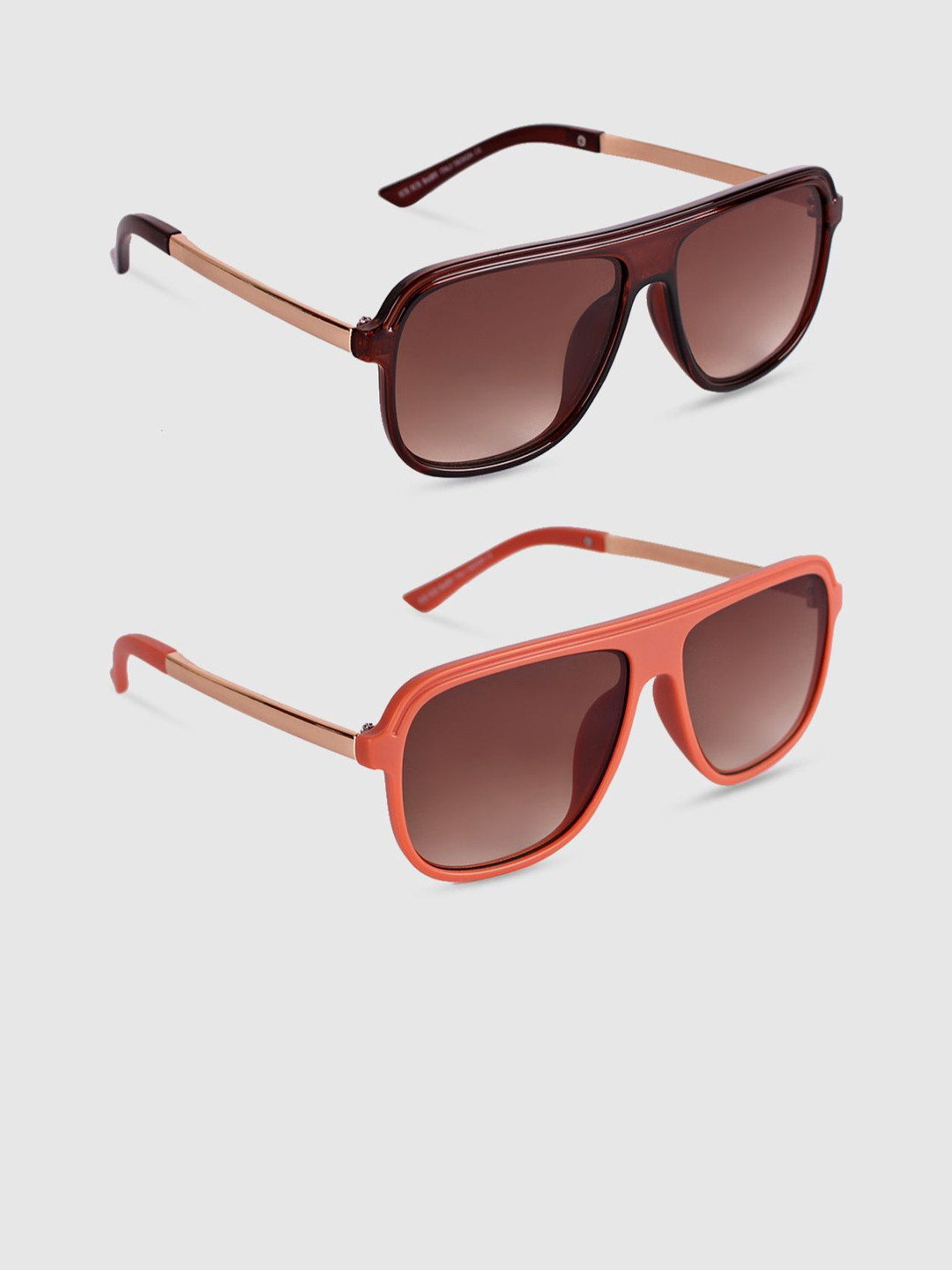 DukieKooky  Kids Pack Of 2 Square Sunglasses with UV Protected Lens DKSG362B-362D