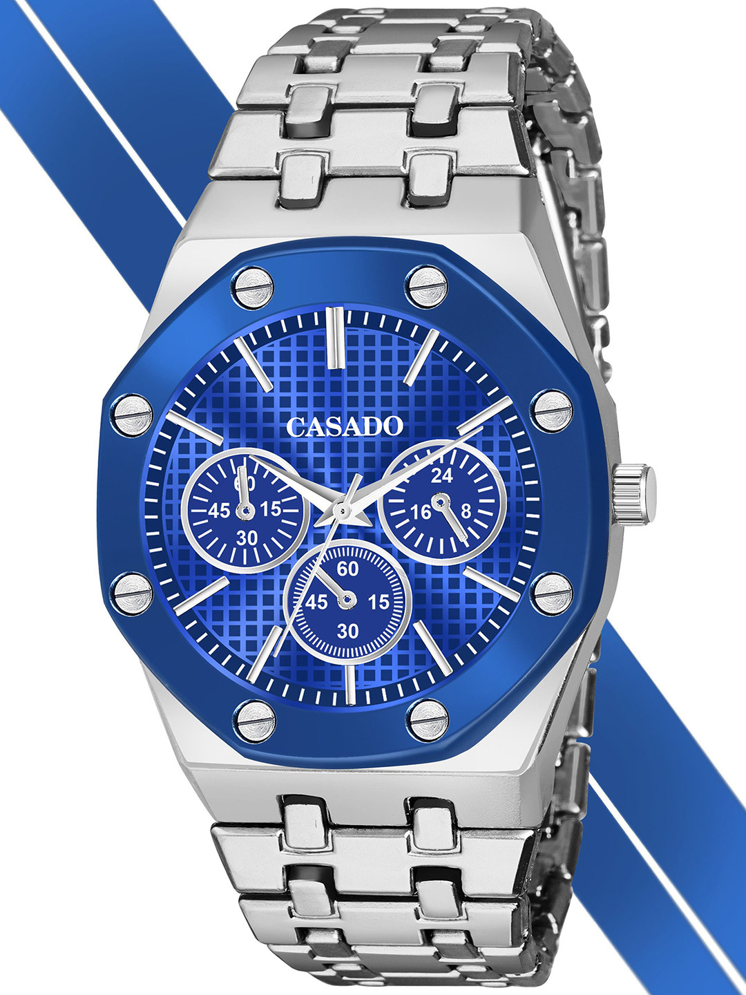 CASADO Men Analogue Watch with Bracelet 631-BLUE-SILVER-BRACELET-BLUE-BLUE631