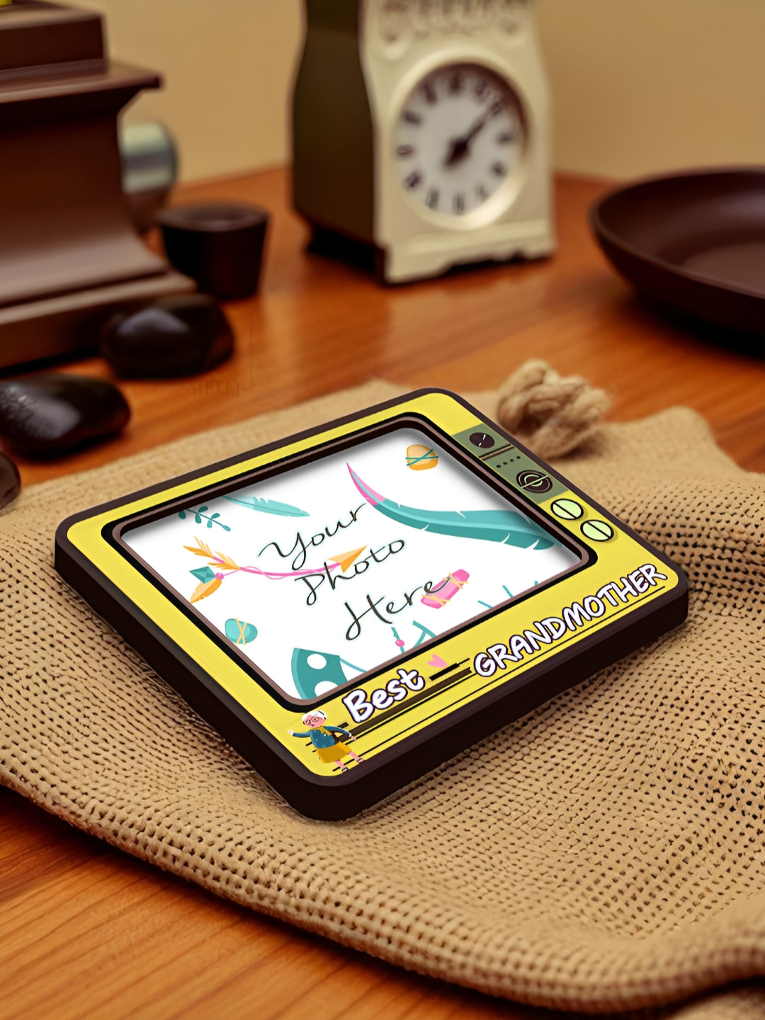 Art Street Yellow Decorative Magnets Photo Frames