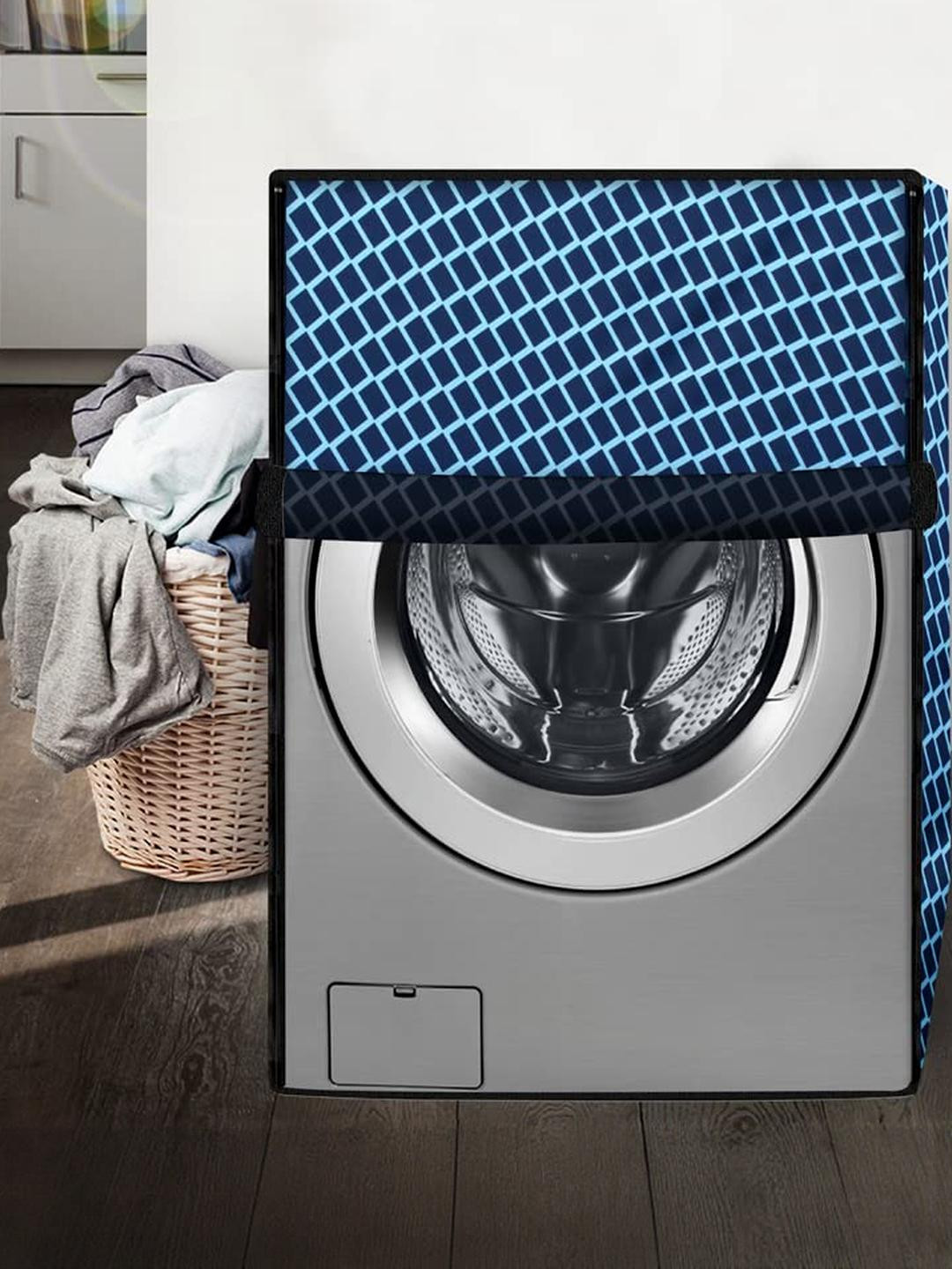 The Furnishing Tree Check Blue Washing Machine Cover