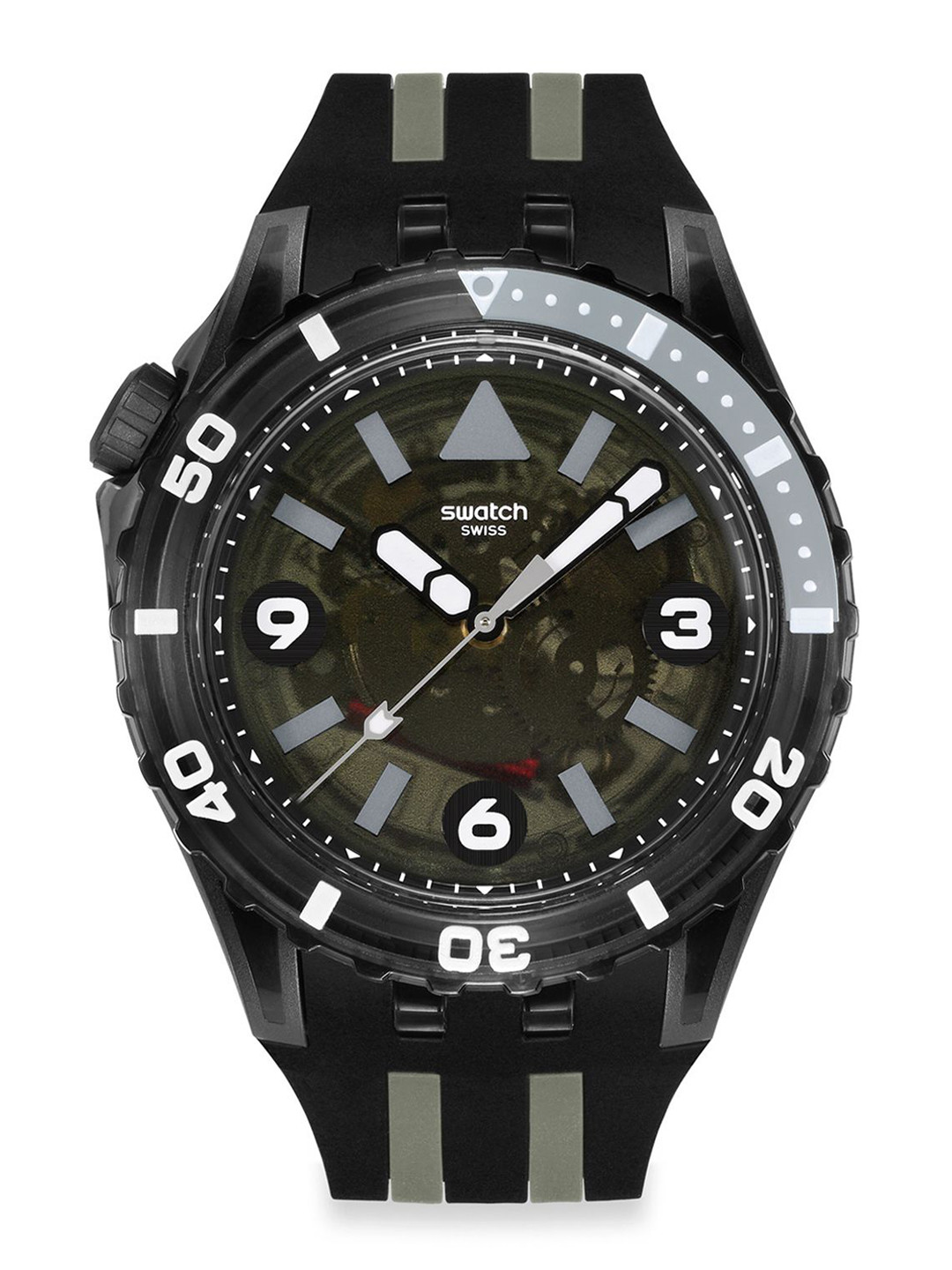 Swatch Black Sea Nettle Unisex Textured Dial & Straps Analogue Watch SSCU09B100