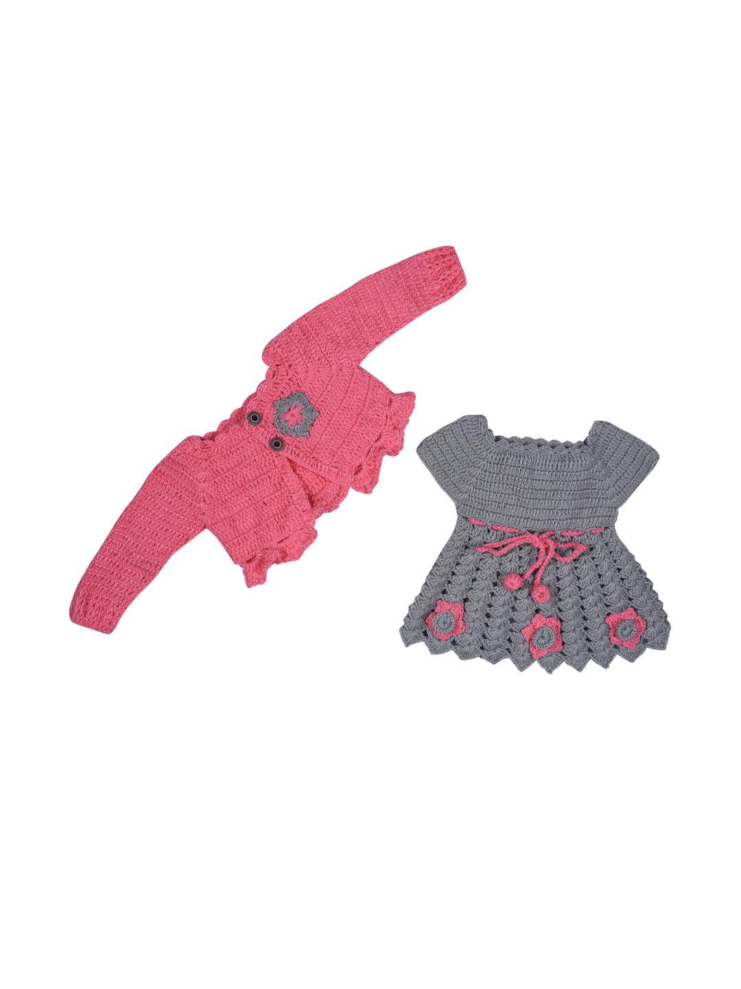 ayanfashion Pink Wool Jumper Dress