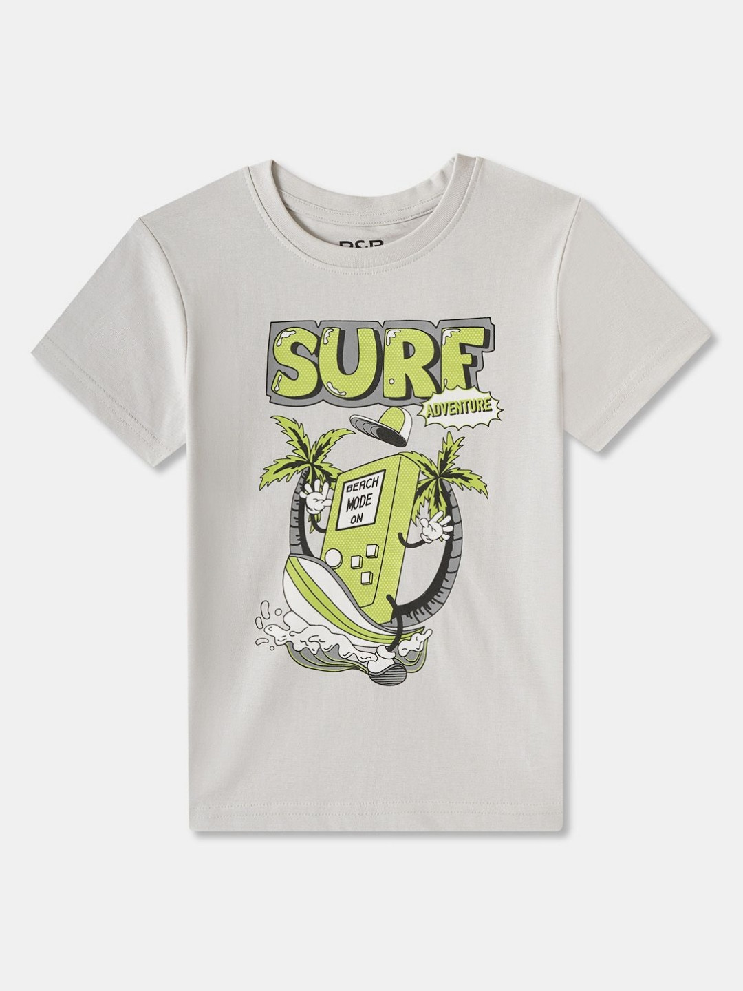 R&B Boys Graphic Printed Round Neck Cotton T-shirt