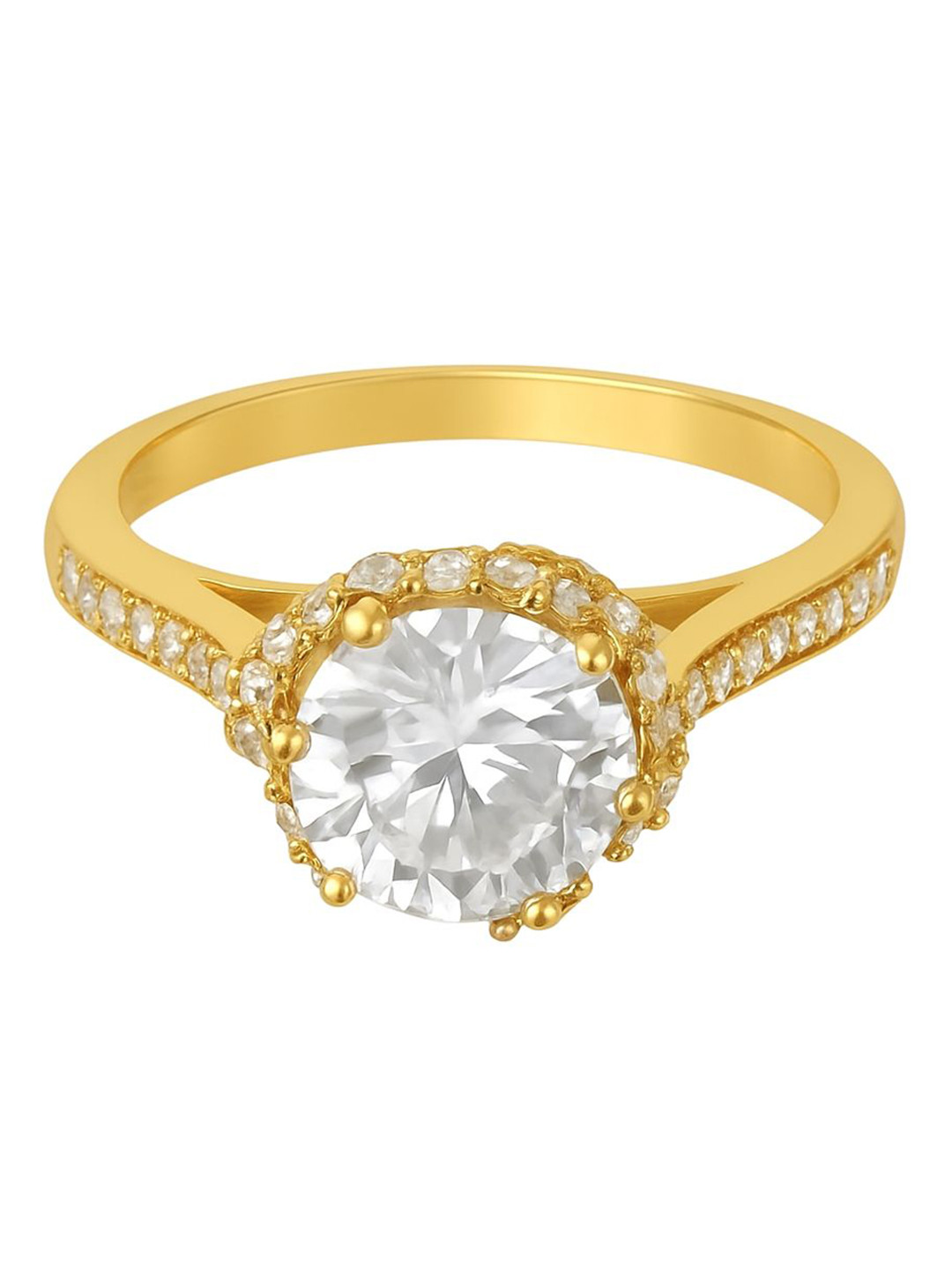 Zisthi 925 Sterling Silver Designer Pave Flower Zircon Ring
