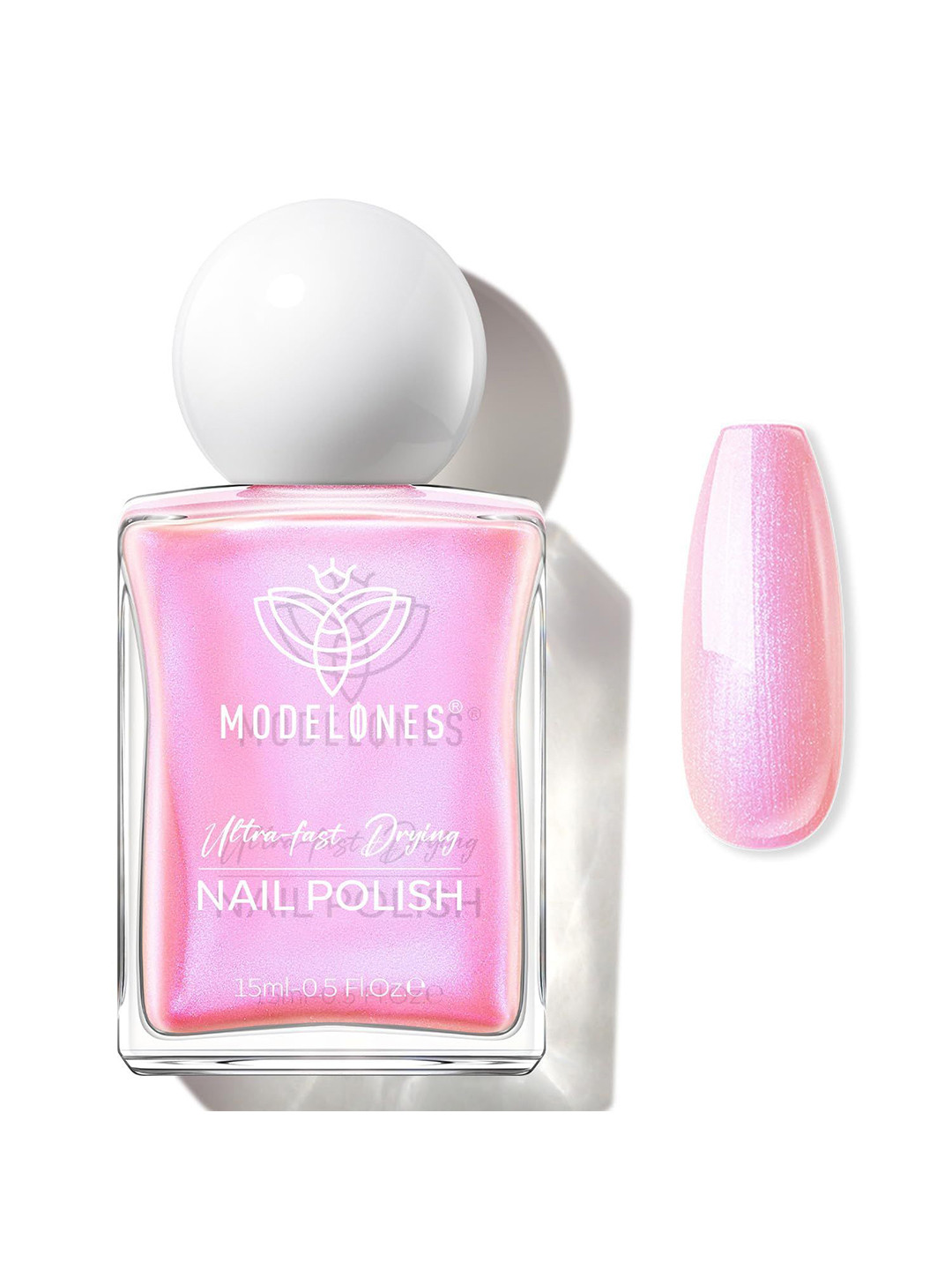 Modelones Ultra Fast Drying Nail Polish- 15 ml- Rosy Aura