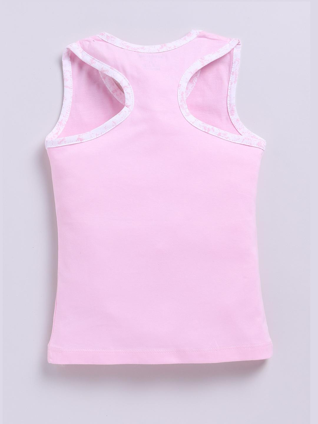 Biskid Pink Printed Cotton Tops