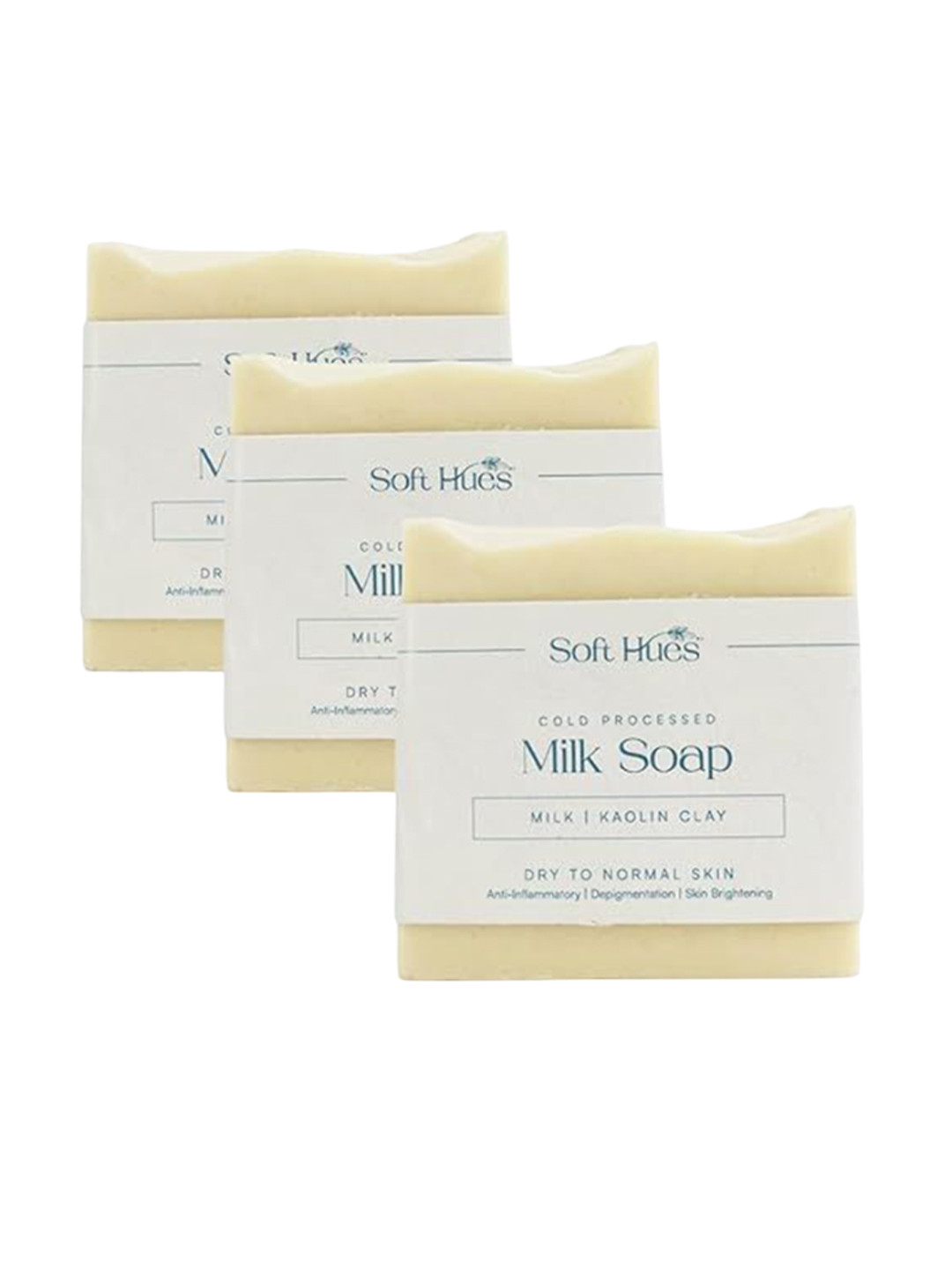 SOFT HUES Set Of 3 Cold Pressed Milk Soap- 100 g Each