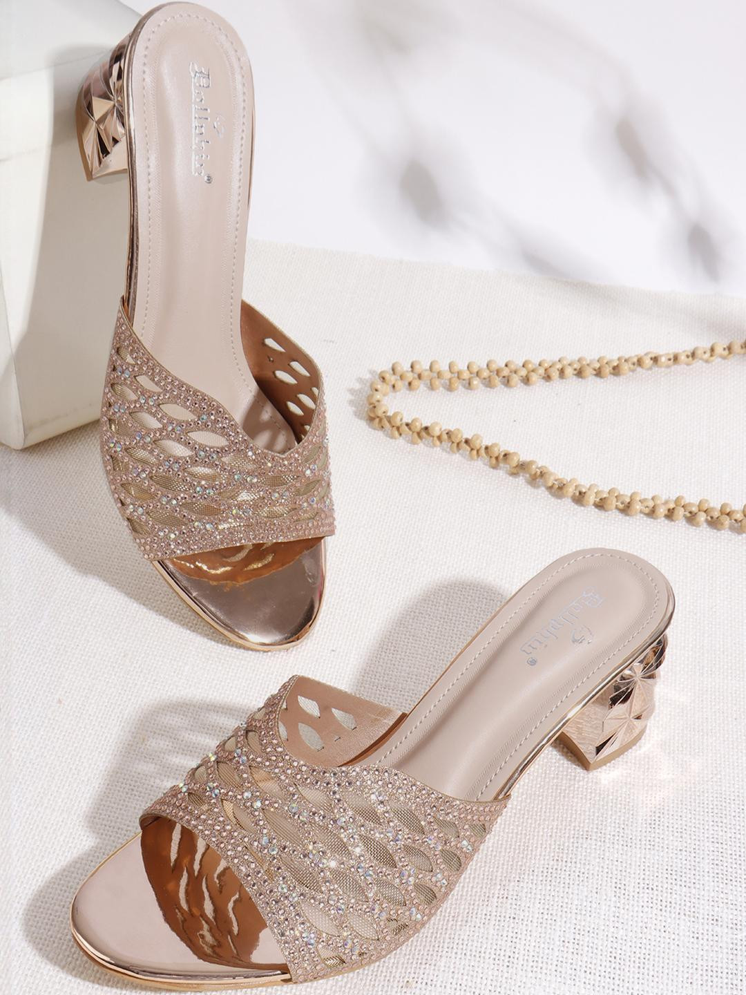 Dollphin Tan PU Block Heels