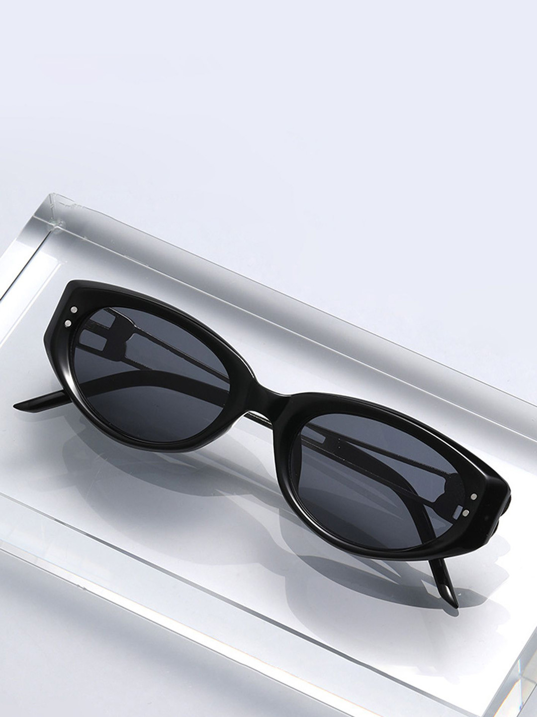 LULU & SKY Women Full Rim Oval Sunglasses STY-20301-BLACK GOLD GRAY-BLACK GOLD GRAY