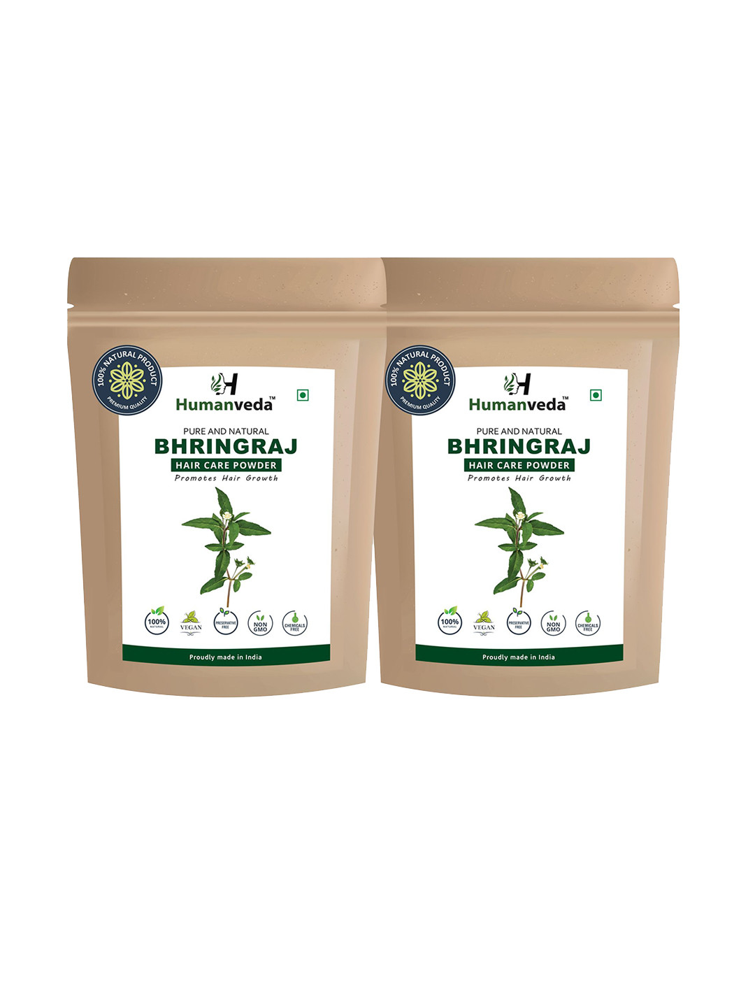 HUMANVEDA Set Of 2 Bhringraj Powder For Hair Growth Hair Mask- 100 g Each