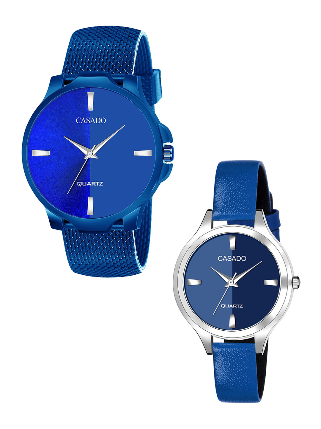CASADO Men Pack Of 2 Printed Dial & Straps Analogue Watch COMBO-326BLU-814BLU