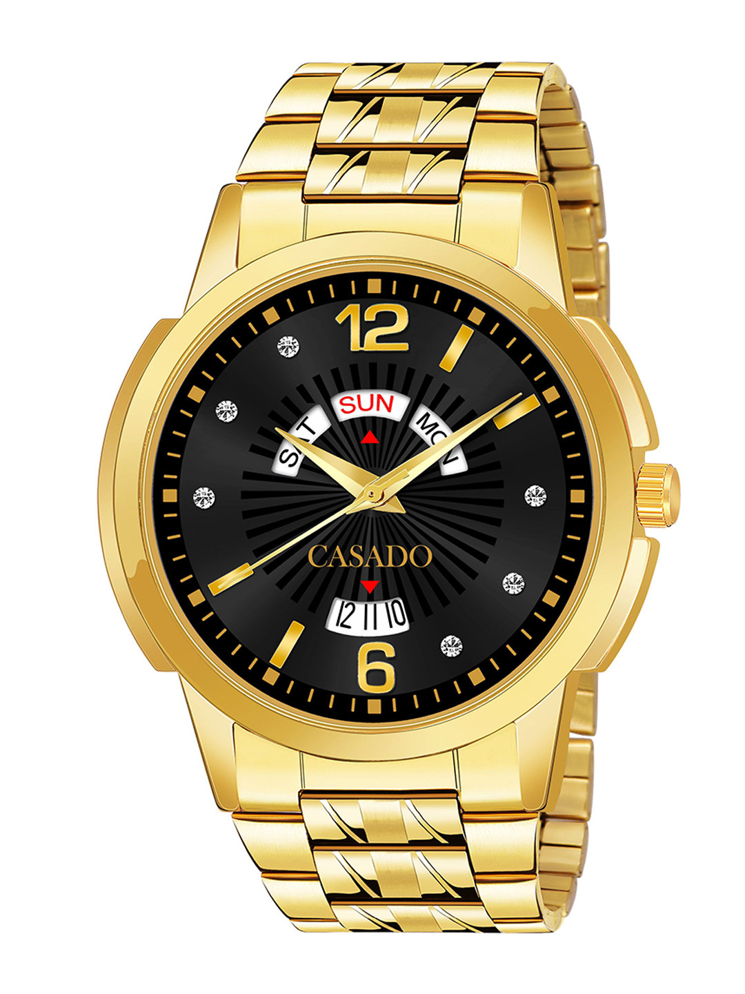 CASADO Men Stainless Steel Bracelet Style Straps Analogue Watch CSD-626-BLACK-GOLD-DD