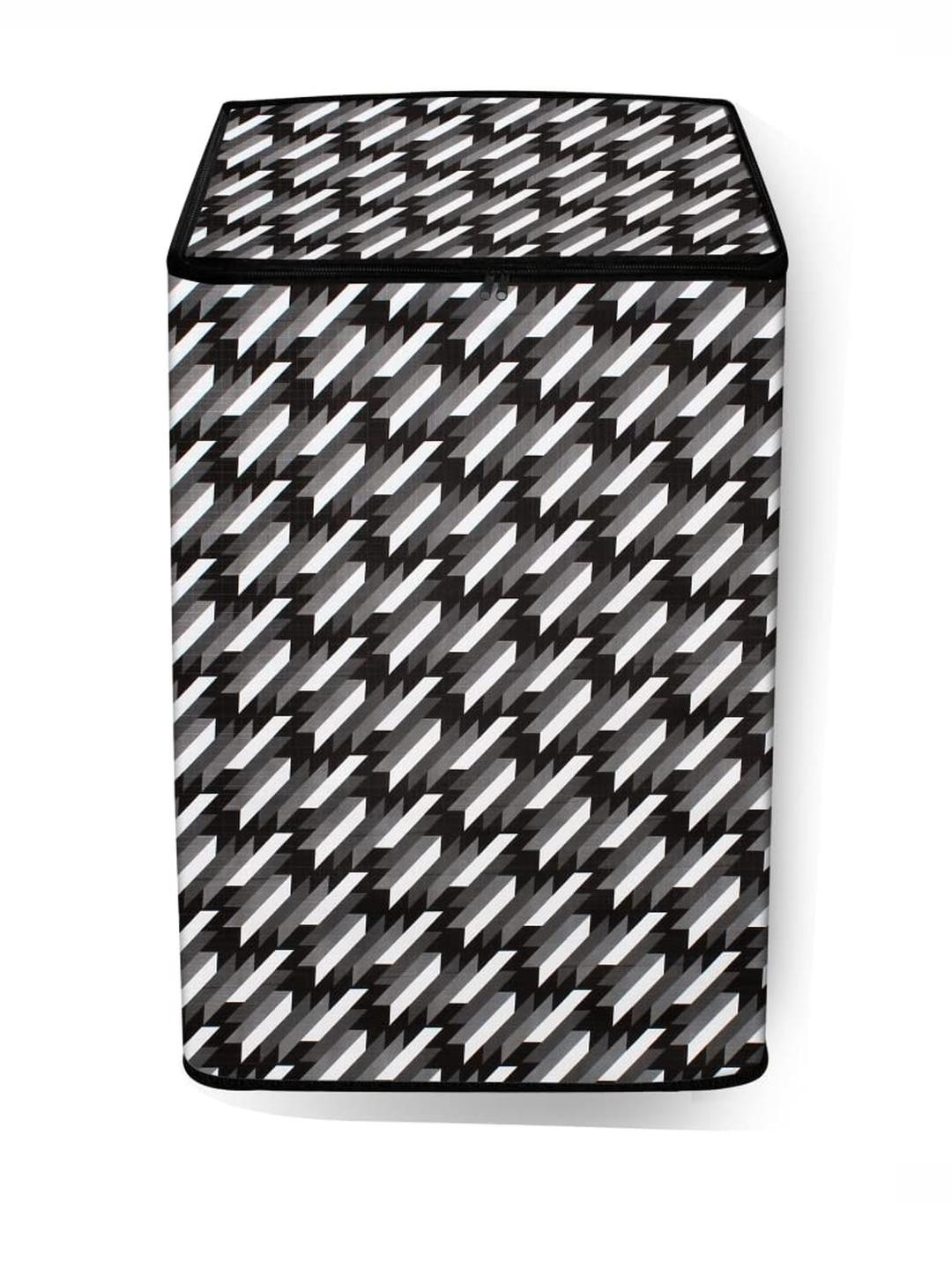 The Furnishing Tree Washing Machine Cover Symmetric Pattern Black Compatible for Whirlpool 7.5 Kg F