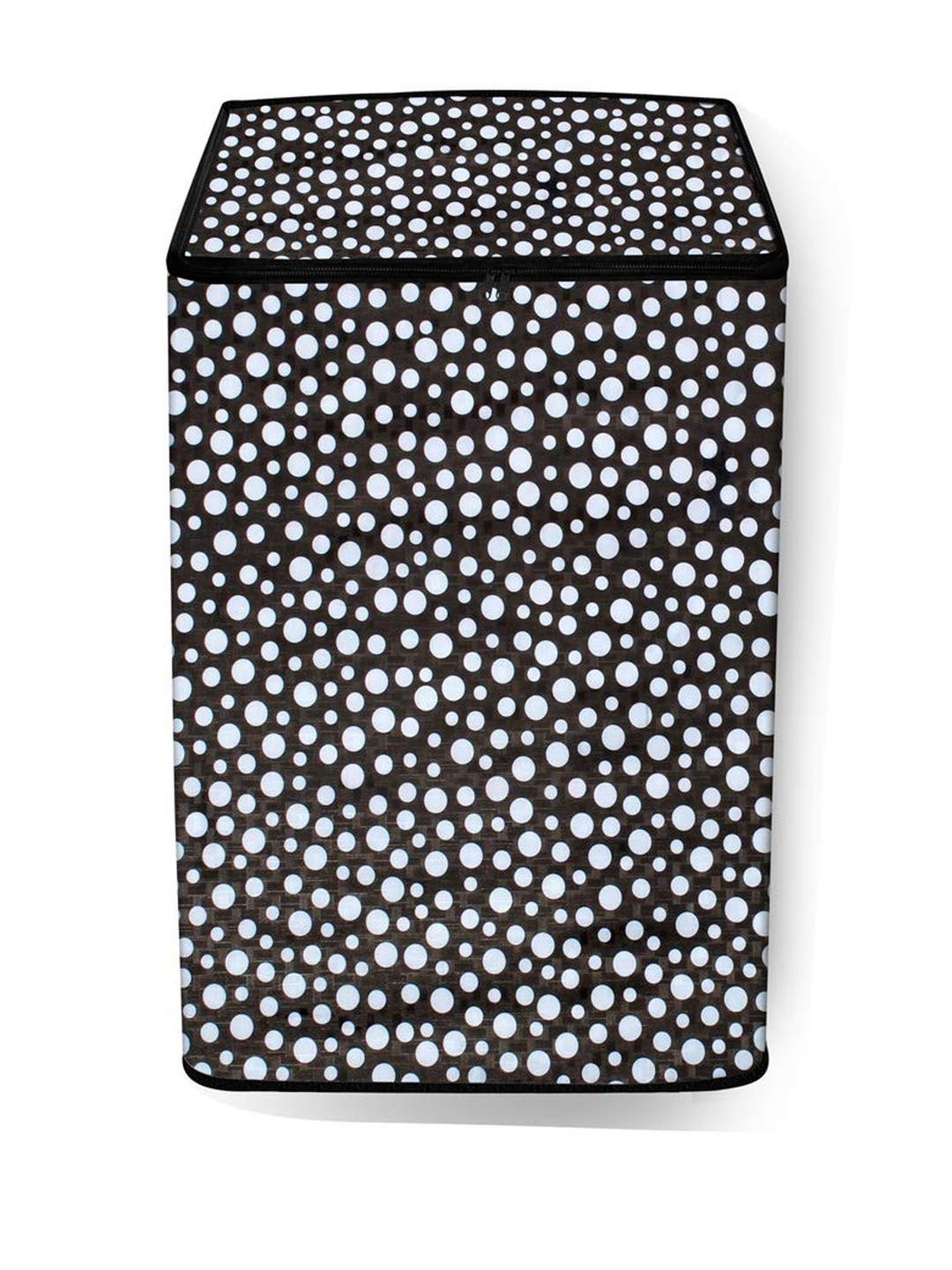 The Furnishing Tree Washing Machine Cover Polka dot Pattern Black Compatible for Whirlpool 13 Kg Fu