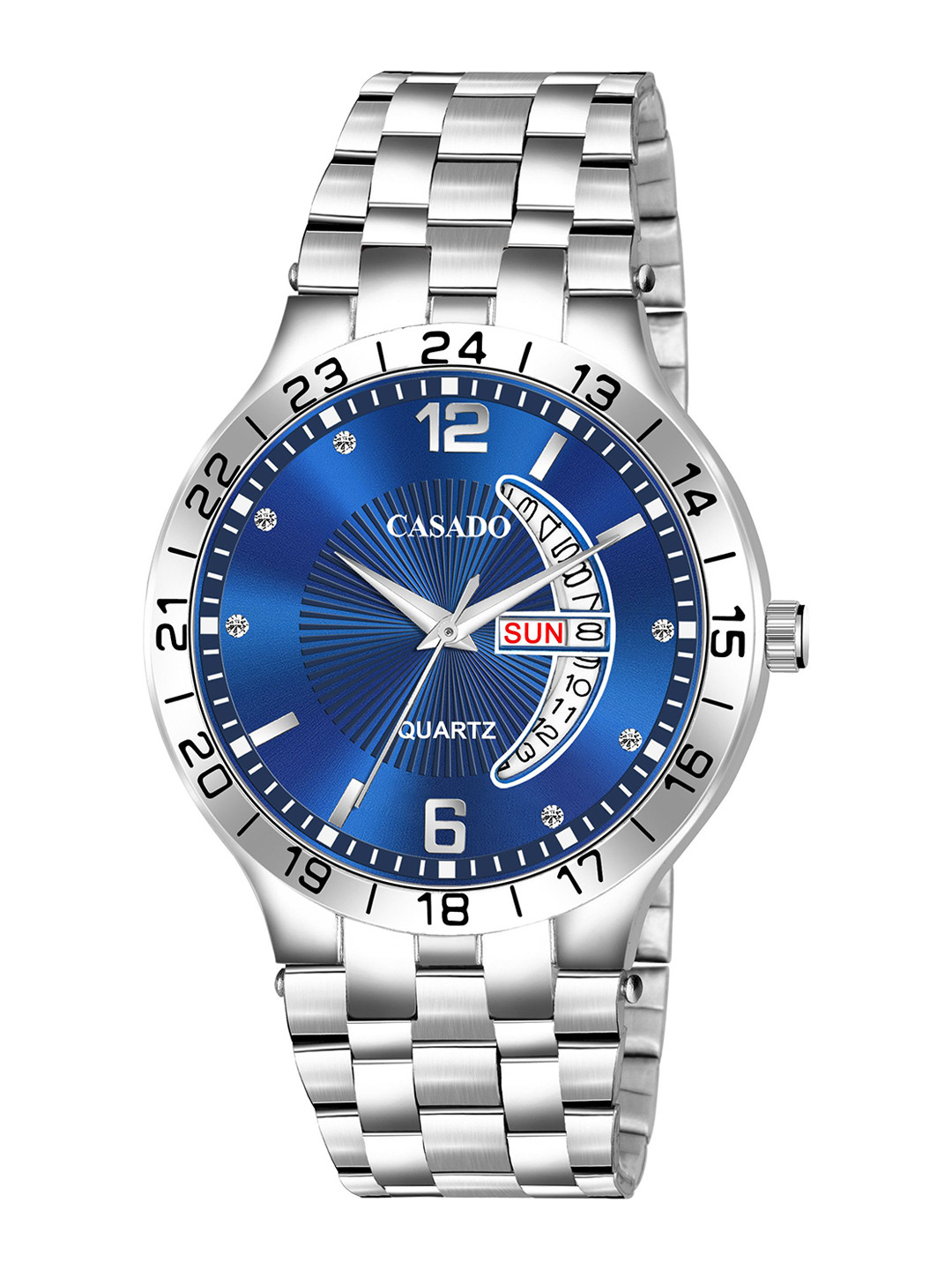 CASADO Men Embellished Bracelet Style Straps Analogue Watch CSD-646-BLUE-SILVER-DD