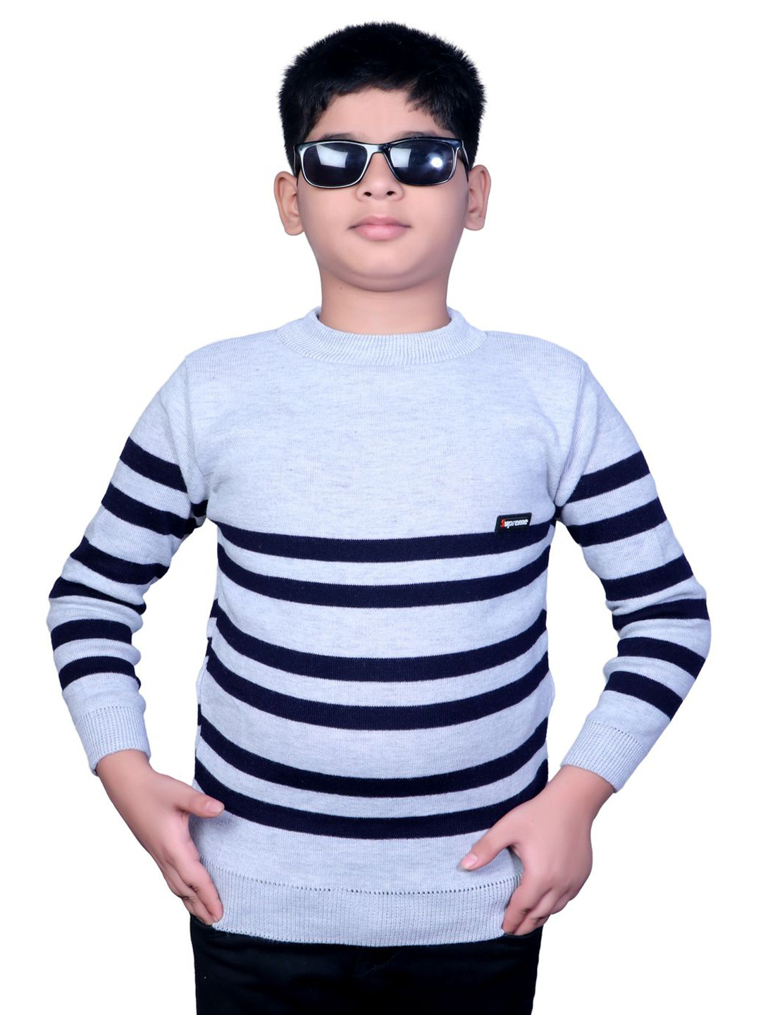 Litton Kids Striped  Pullover Sweater
