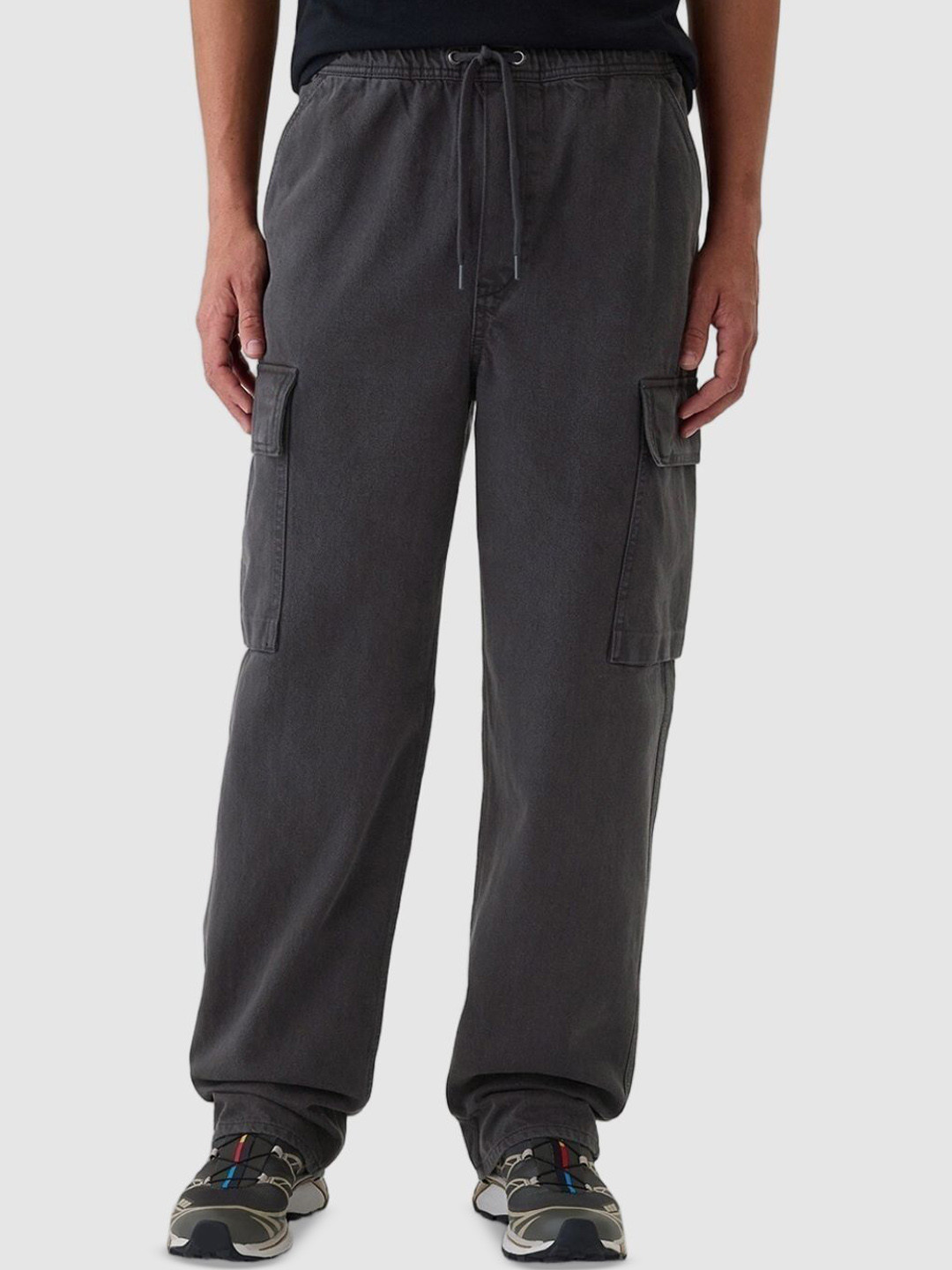 GAP Men Pure Cotton Mid Rise Lightweight Baggy Fit Cargo Pants