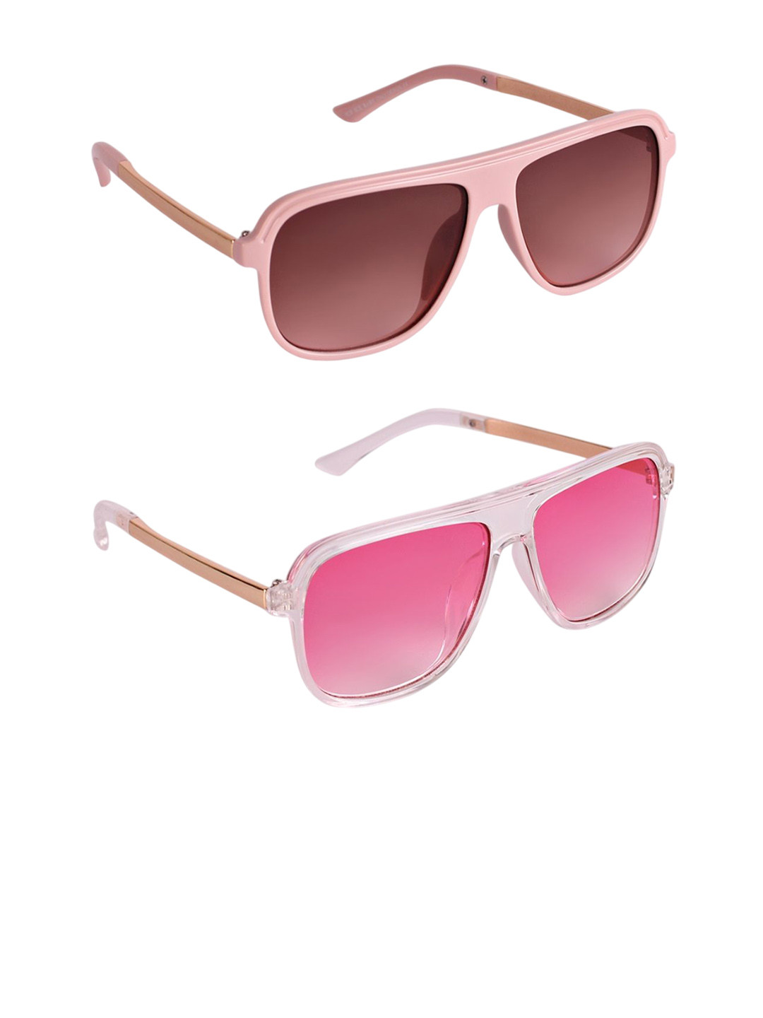 DukieKooky Kids Pack Of 2 UV Protected Lens Square Sunglasses DKSG362F-362G-Pink