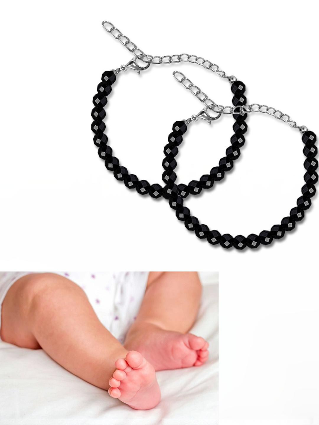 Airtick Black Stainless Steel Crystals Anklet