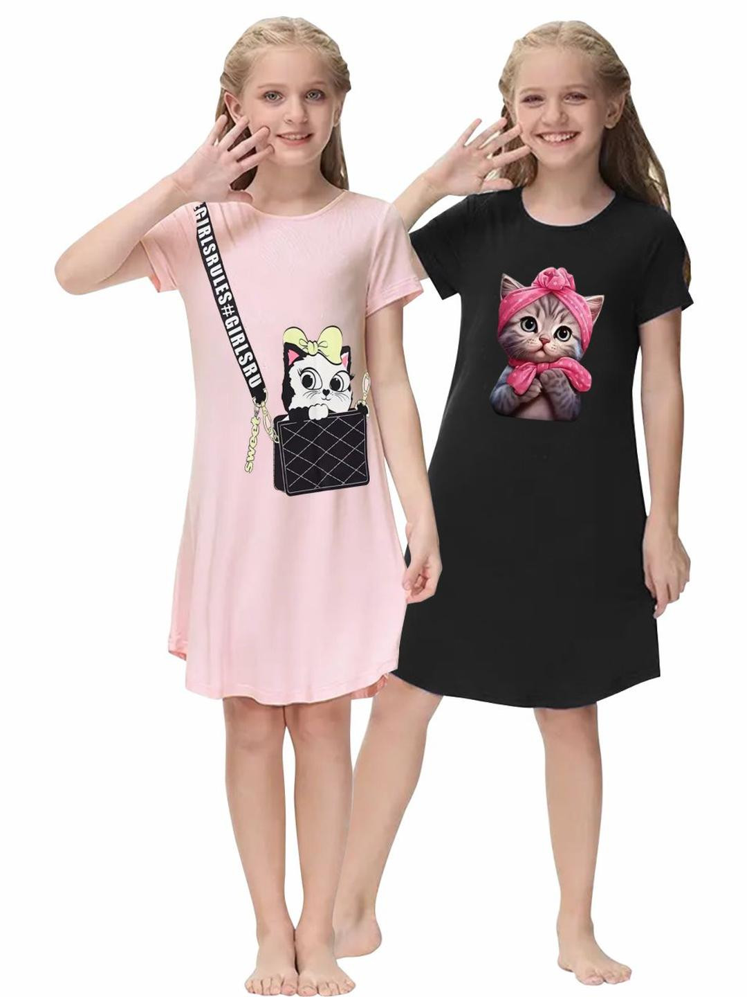 KEESOR Multi Cotton T-shirt Dresses
