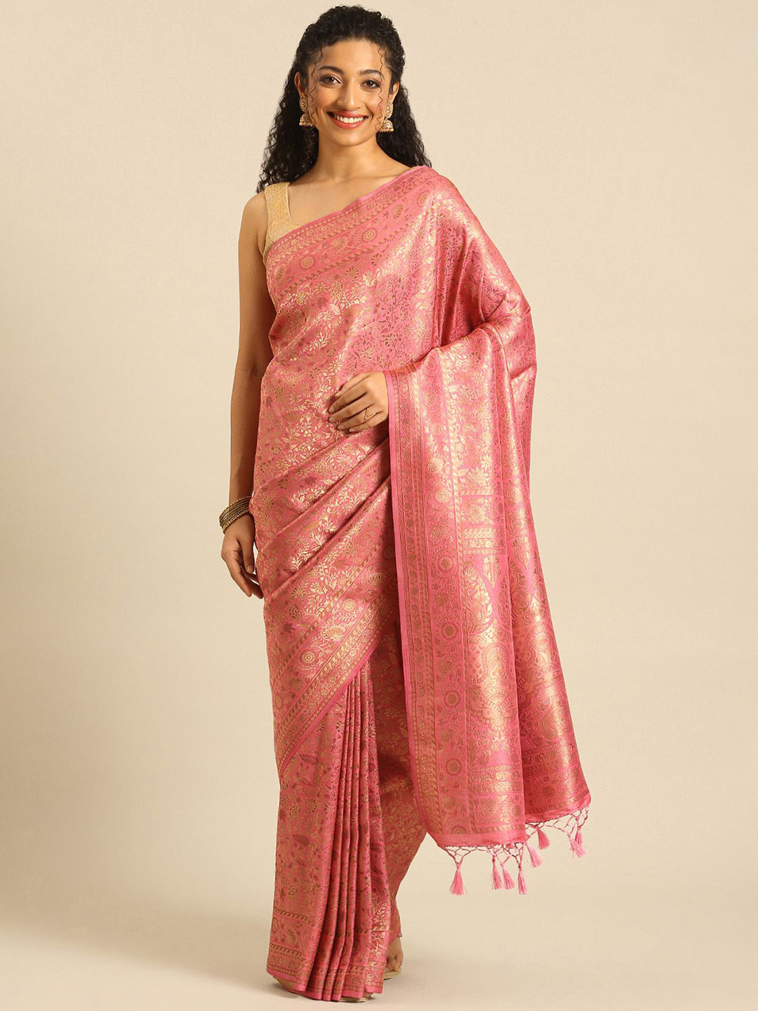 Taashi Woven Design Bandhani Saree With Blouse Piece