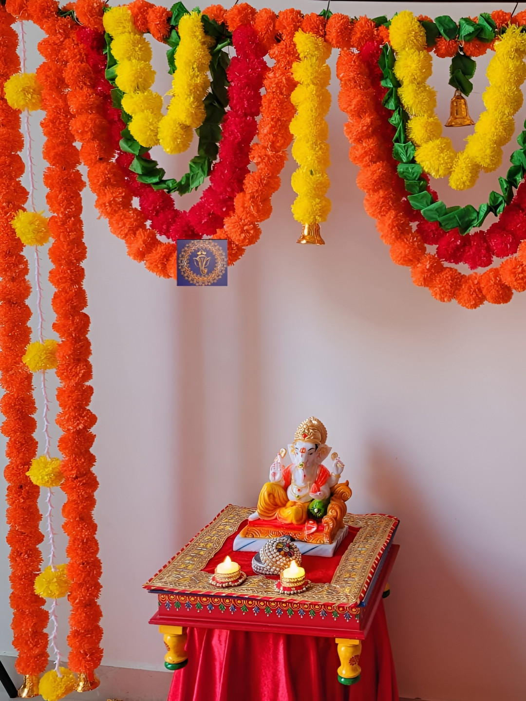 Nutts Yellow & Orange-colored Marigold Bandhanwar Festive Decor