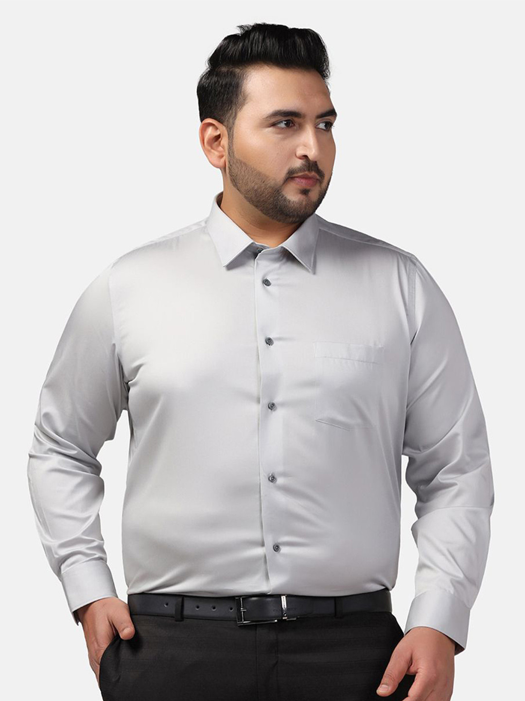 Blackberrys Plus Size India Slim Spread Collar Slim Fit Pure Cotton Formal Shirt
