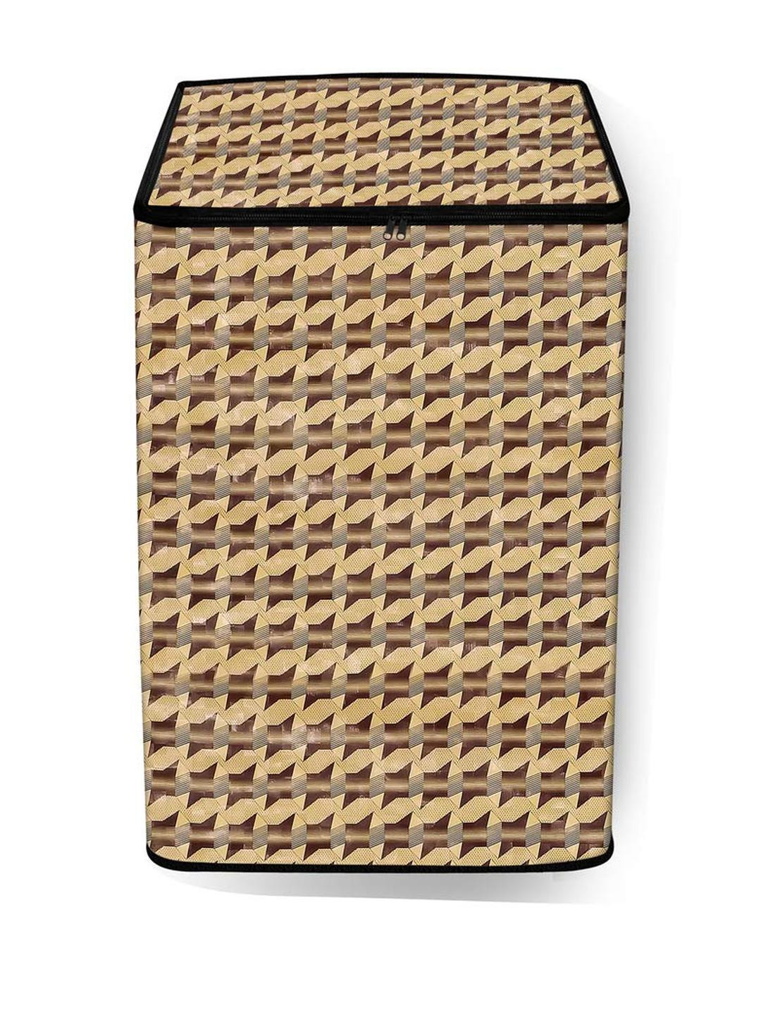 The Furnishing Tree Washing Machine Cover Symmetric Pattern Beige Compatible for Whirlpool 9.5 kg F