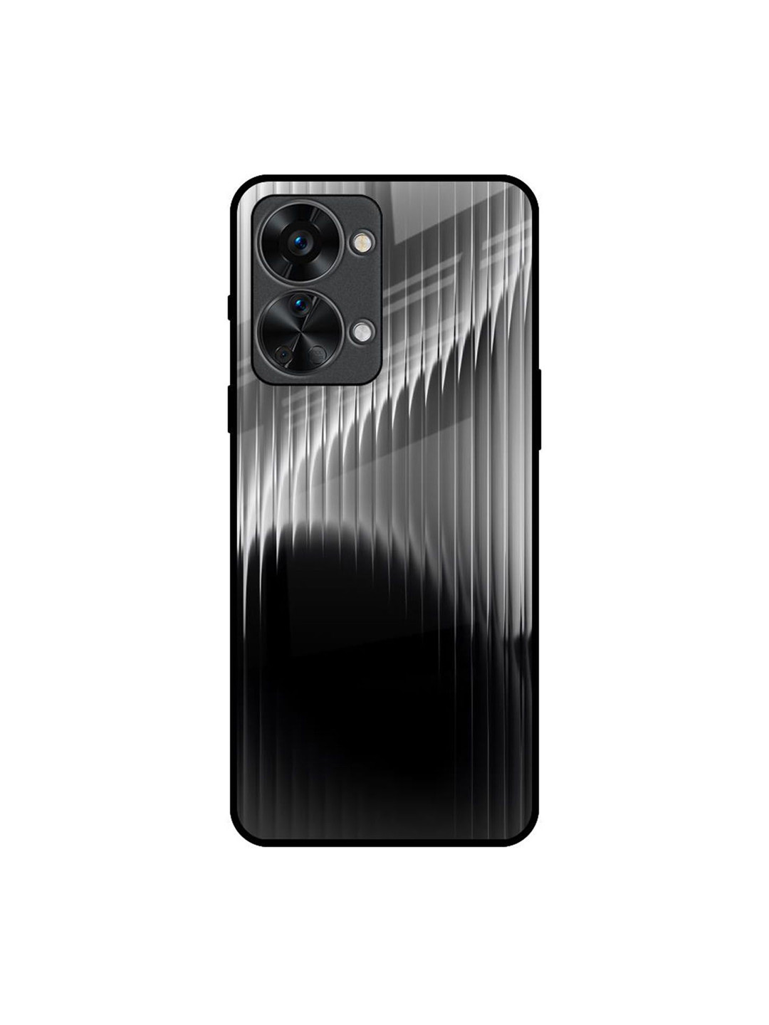 QRIOH Monochrome Arc Printed Sleek & Lightweight Silicone Oneplus Nord 2T Glass Back Case