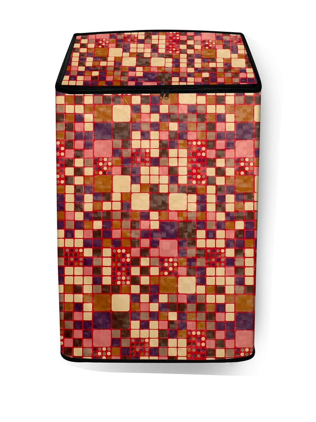 The Furnishing Tree Washing Machine Cover Abstract Pattern Brown Compatible for Whirlpool 6.2 Kg Fu
