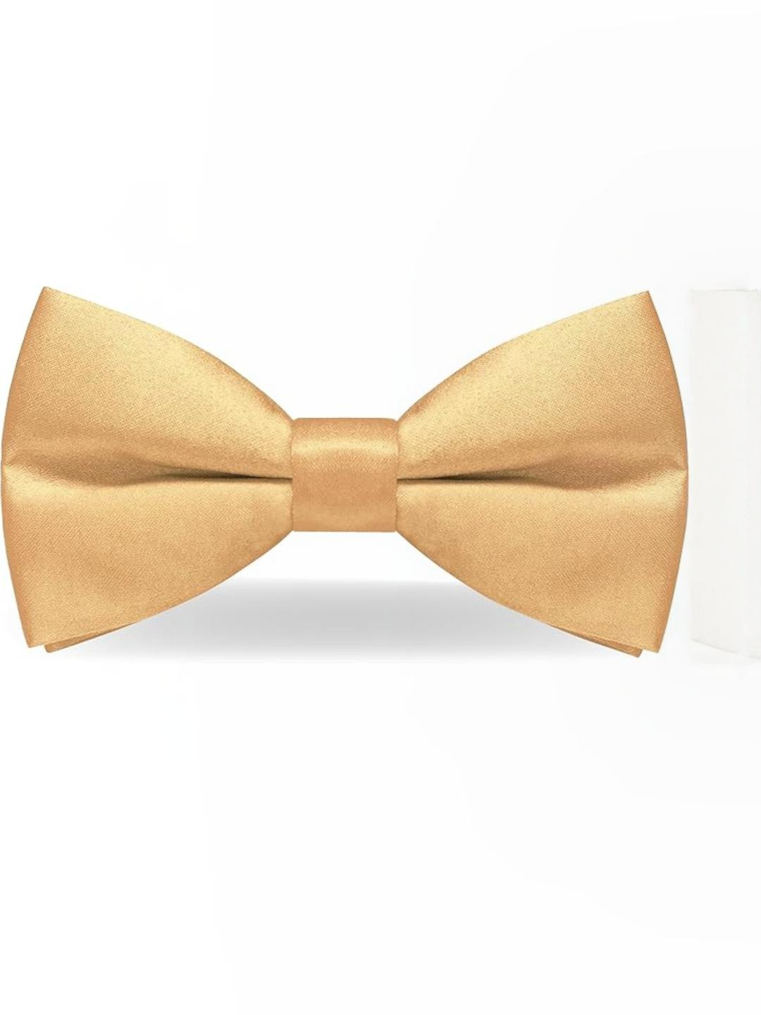 VOICI Gold Satin Solid Bow Tie