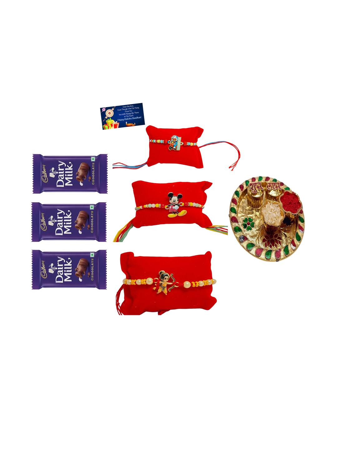 Ram Doramon n Micky Metal Plate n choclate Greeting n Roli