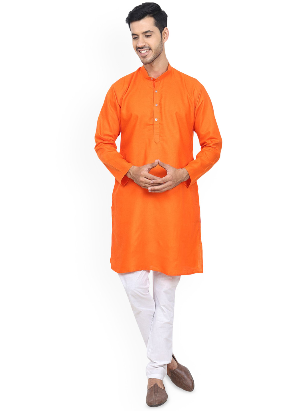 YOUTH ROBE Men Band Collar Kurta with Pyjamas
