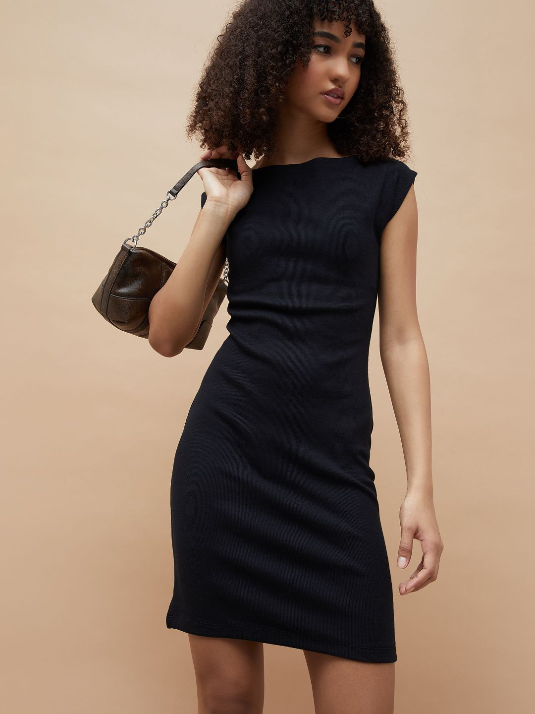 Ginger by Lifestyle Women Boat Neck Sheath Cotton Mini Dress