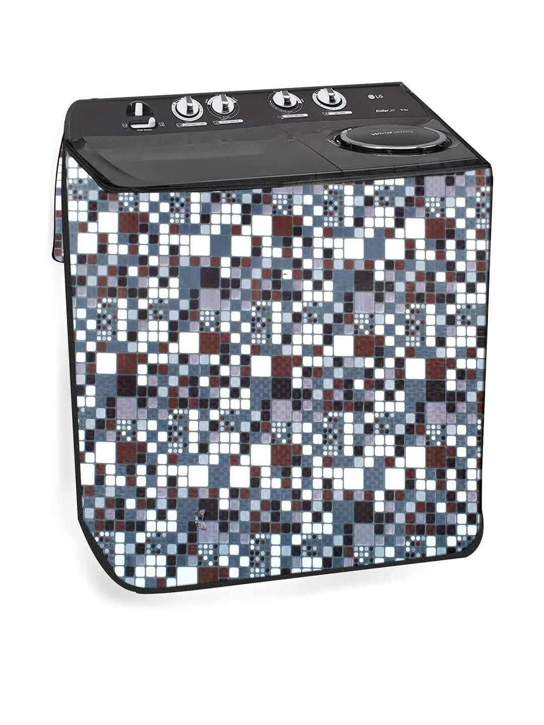 The Furnishing Tree Washing Machine Cover Abstract Pattern Grey Compatible for Whirlpool 8.2 Kg Sem