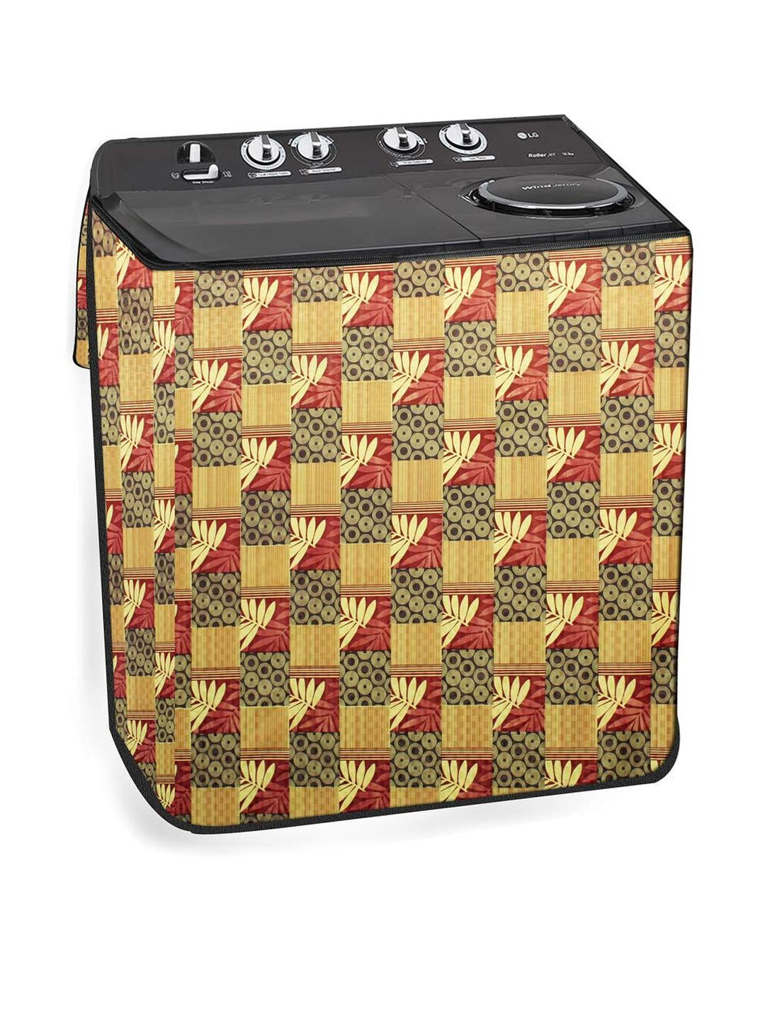 The Furnishing Tree Washing Machine Cover Surface Pattern Yellow Compatible for Whirlpool 8.5 Kg Se