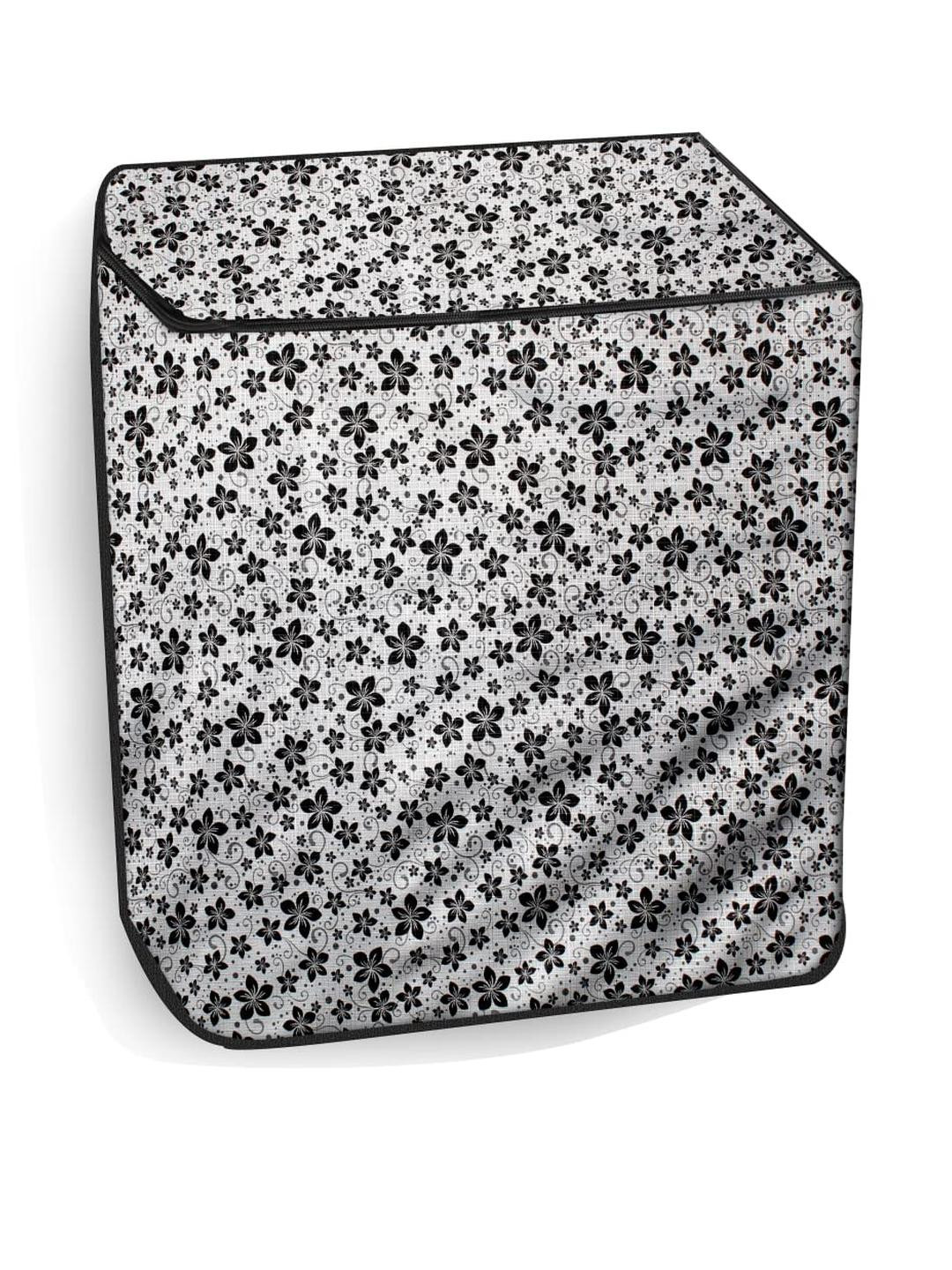 The Furnishing Tree Washing Machine Cover Floral Pattern Grey Compatible for Whirlpool 7.2Kg Semi-A