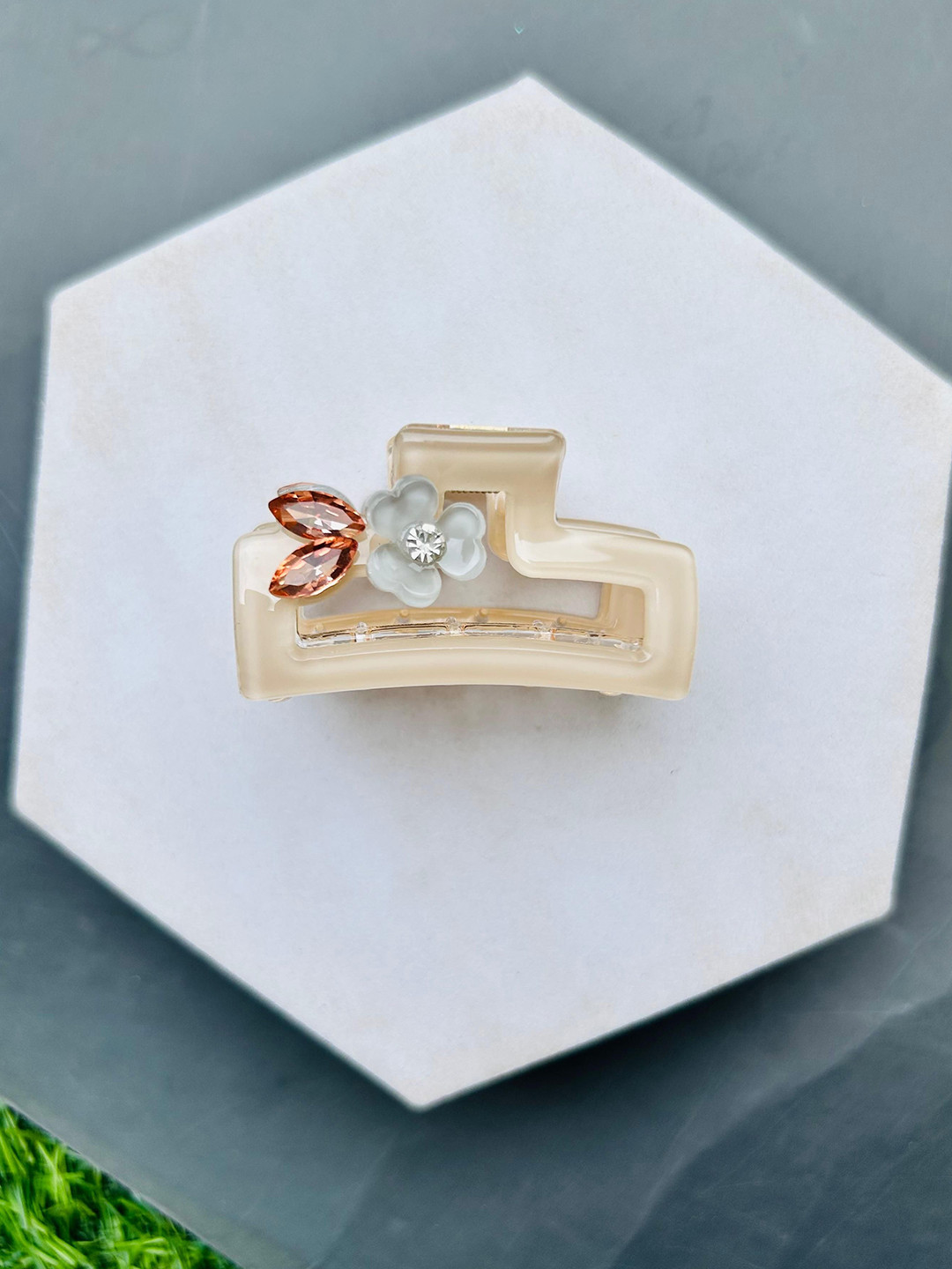 Radhya Accessories Stone Studded Grace Bloom Bofeini Claw Clip