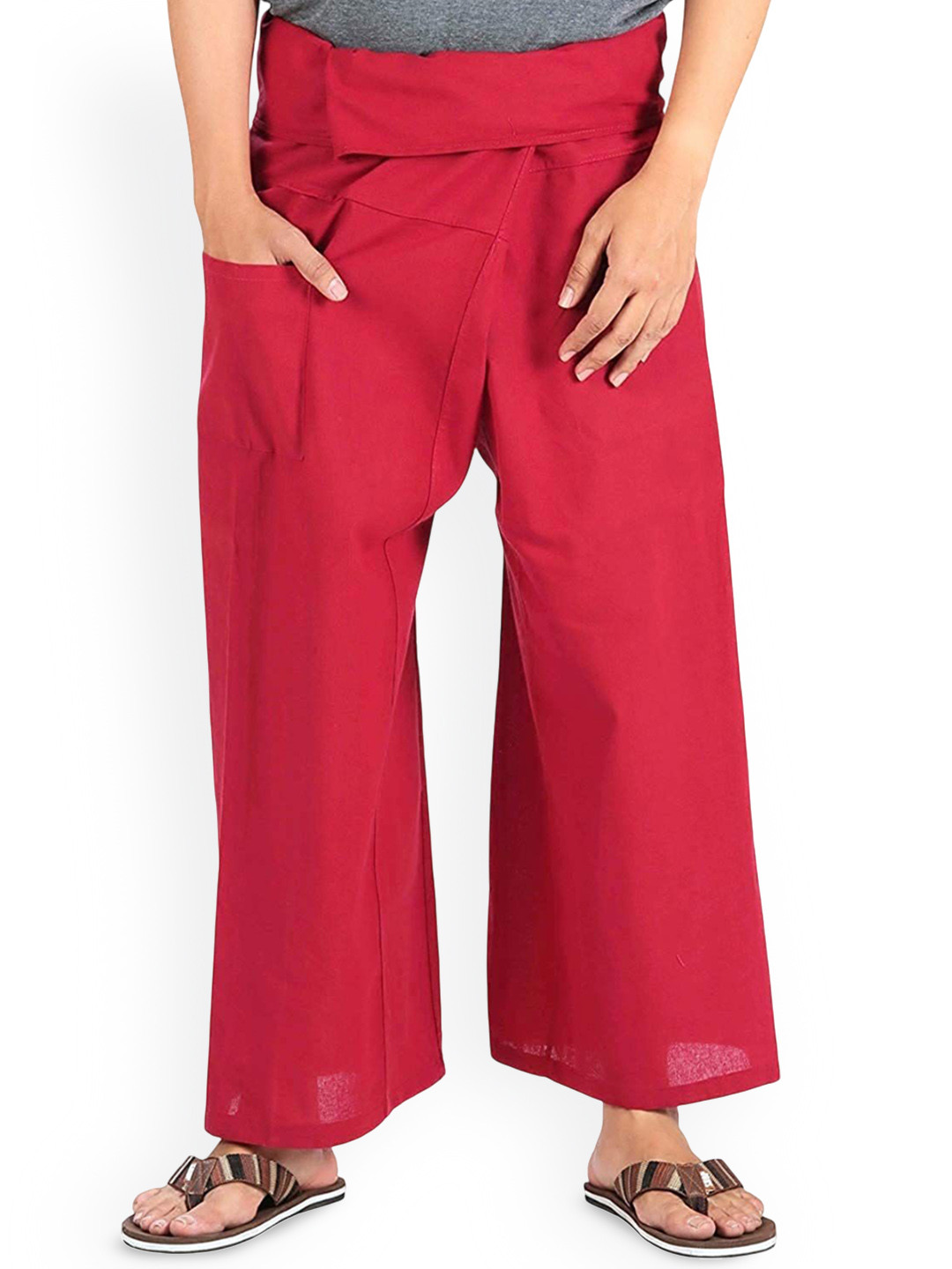 WHITEWHALE Men Loose Fit Mid-Rise Lightweight Harem Pants