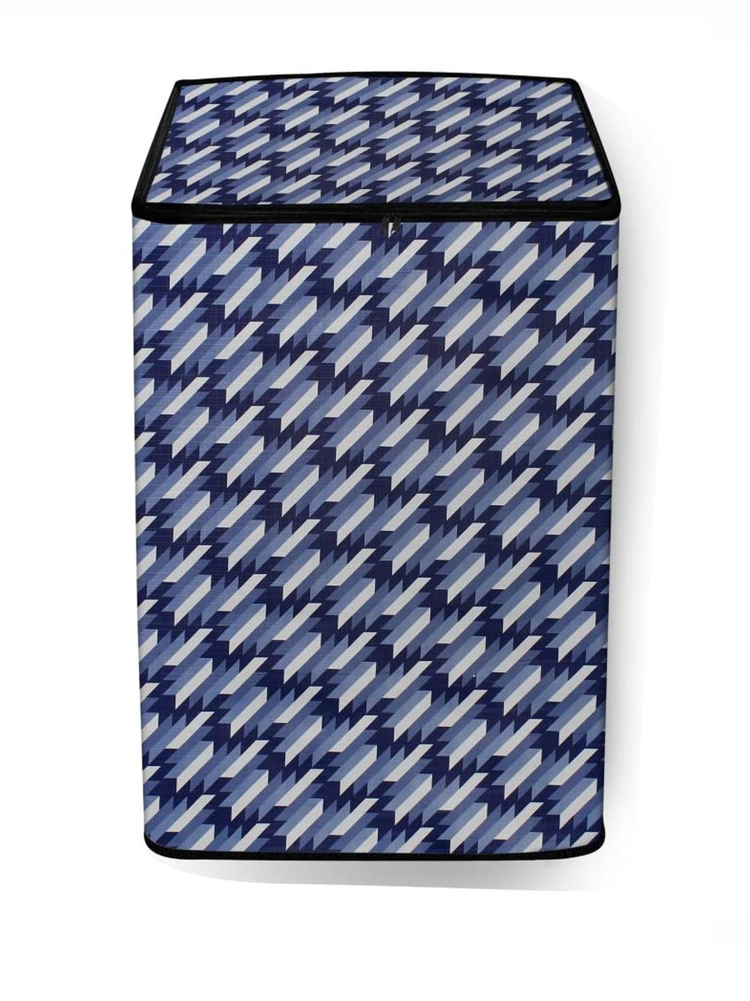 The Furnishing Tree Washing Machine Cover Symmetric Pattern Blue Compatible for Whirlpool 10.5 Kg F