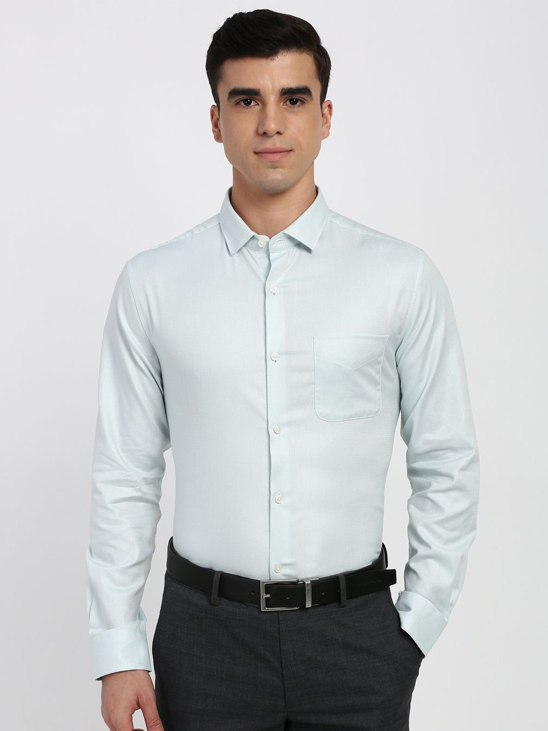Peter England Elite Slim Collar Chest Pocket Pure Cotton Formal Shirt