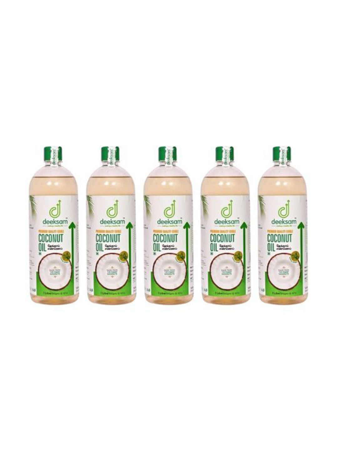 DEEKSAM Set Of 5 Coconut Oil For Hair & Skin - 1L Each