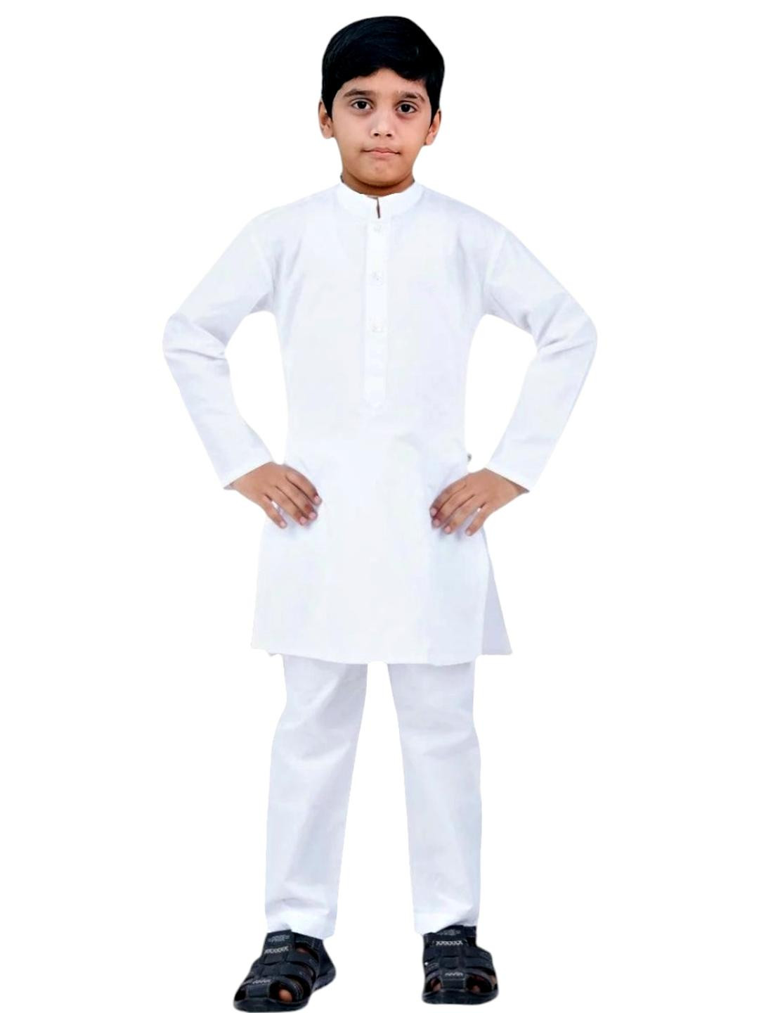 Pohar Creation Boys Cotton Kurta Pyjama Set Lenin Look DN002