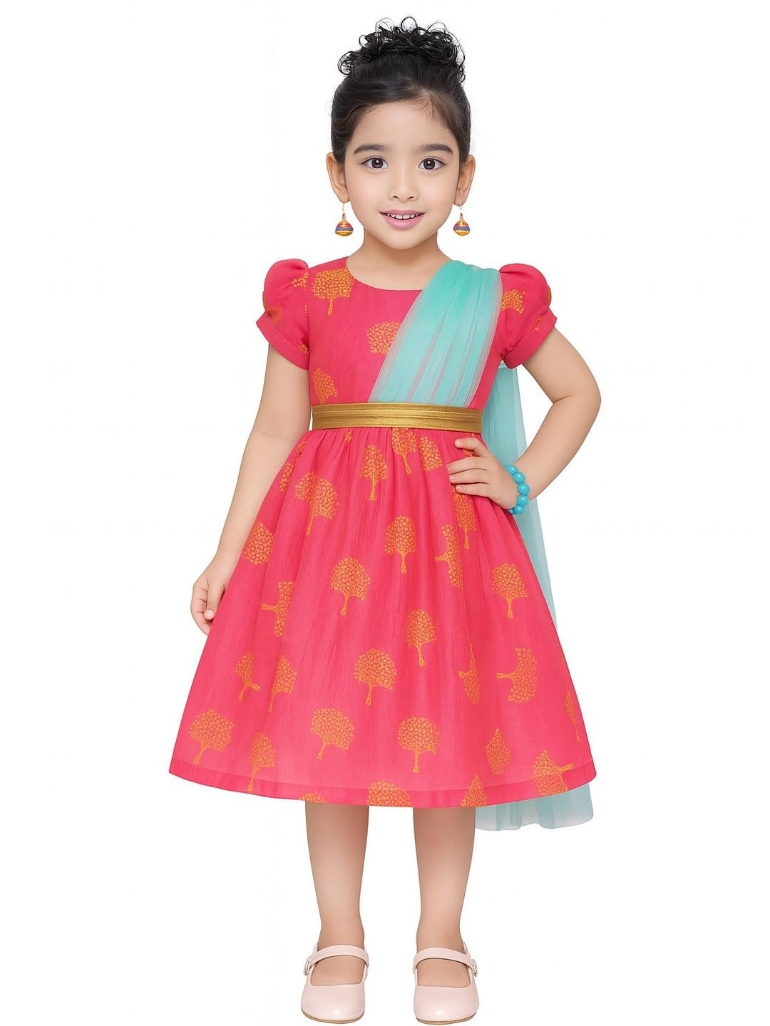 Kids Leaf Half Sari for Kids