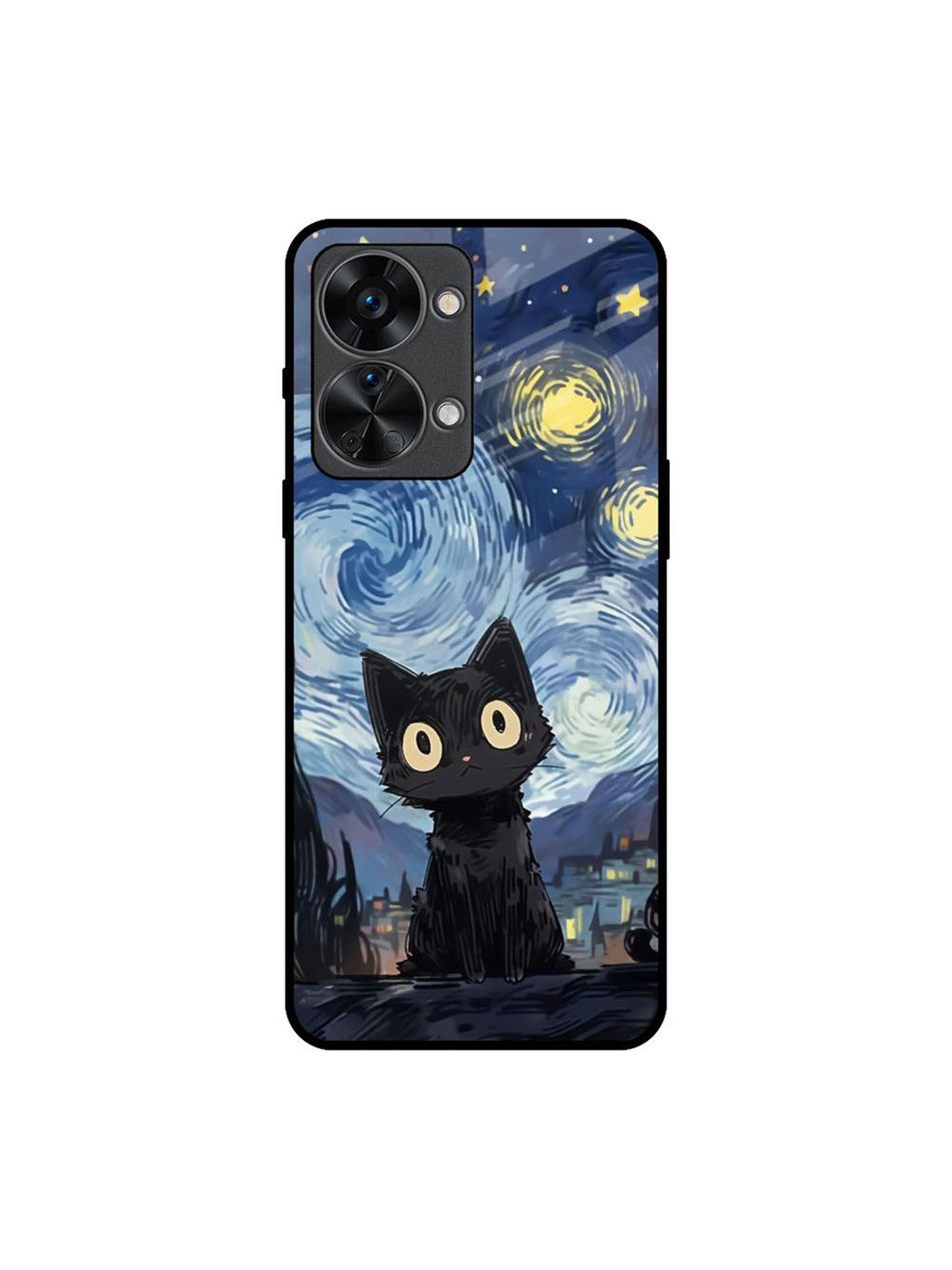 QRIOH Midnight Whiskers Quirky Printed Oneplus Nord 2T Silicone Mobile Back Case