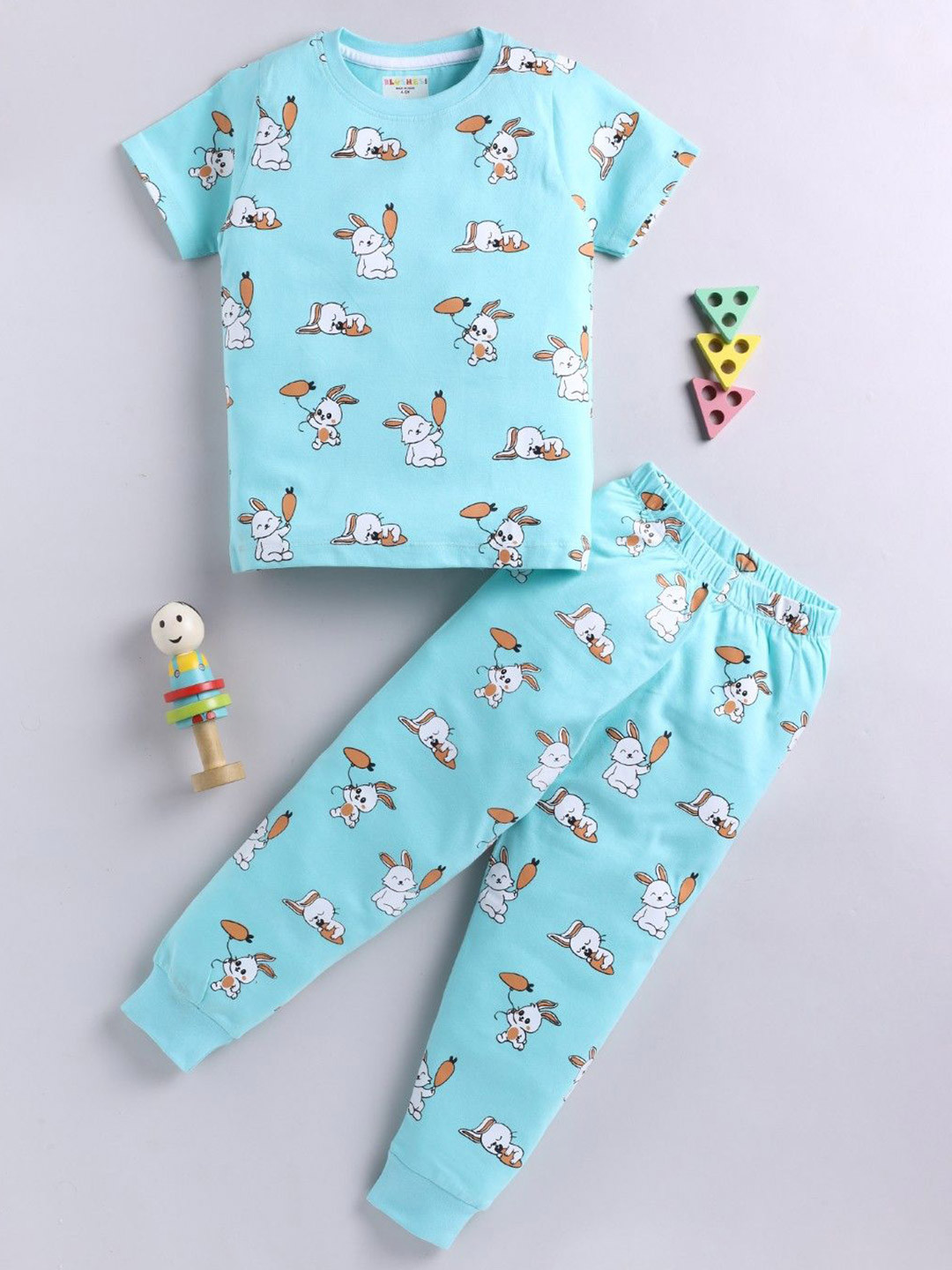 BLUSHES Kids Animal Graphic Printed Cotton Night suit